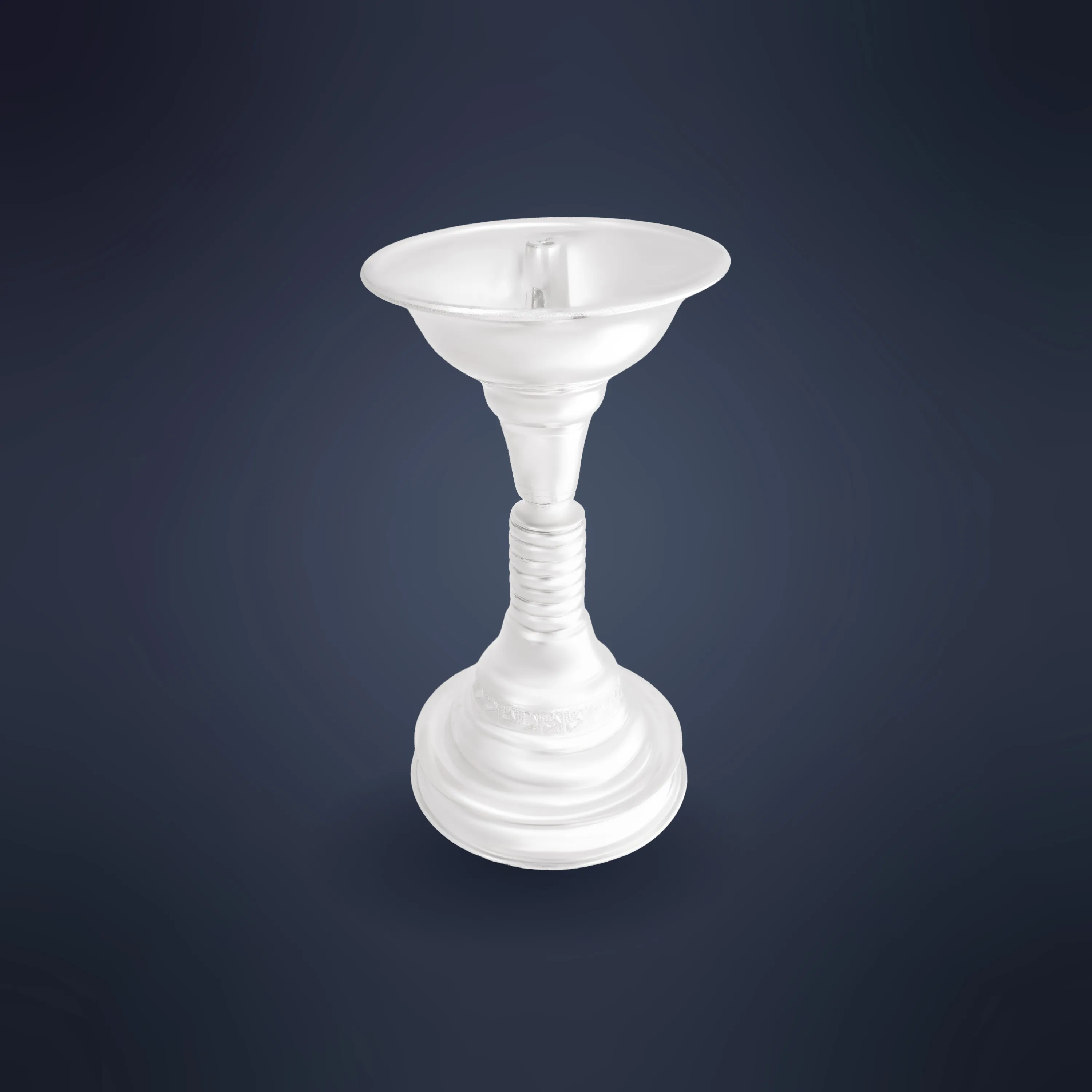 Finely Detailed And Crafted Silver Lamp