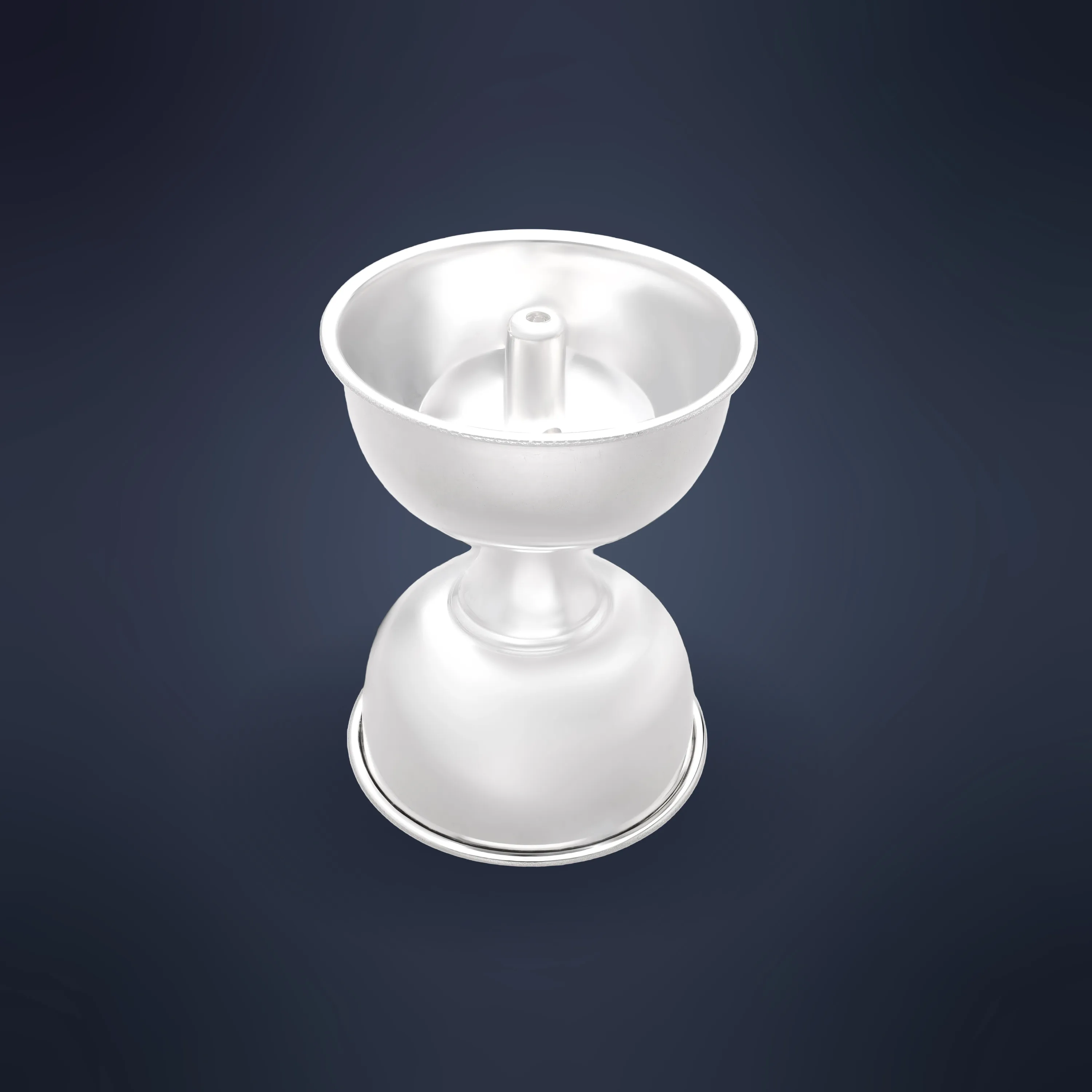 Finely Detailed And Crafted Silver Lamp