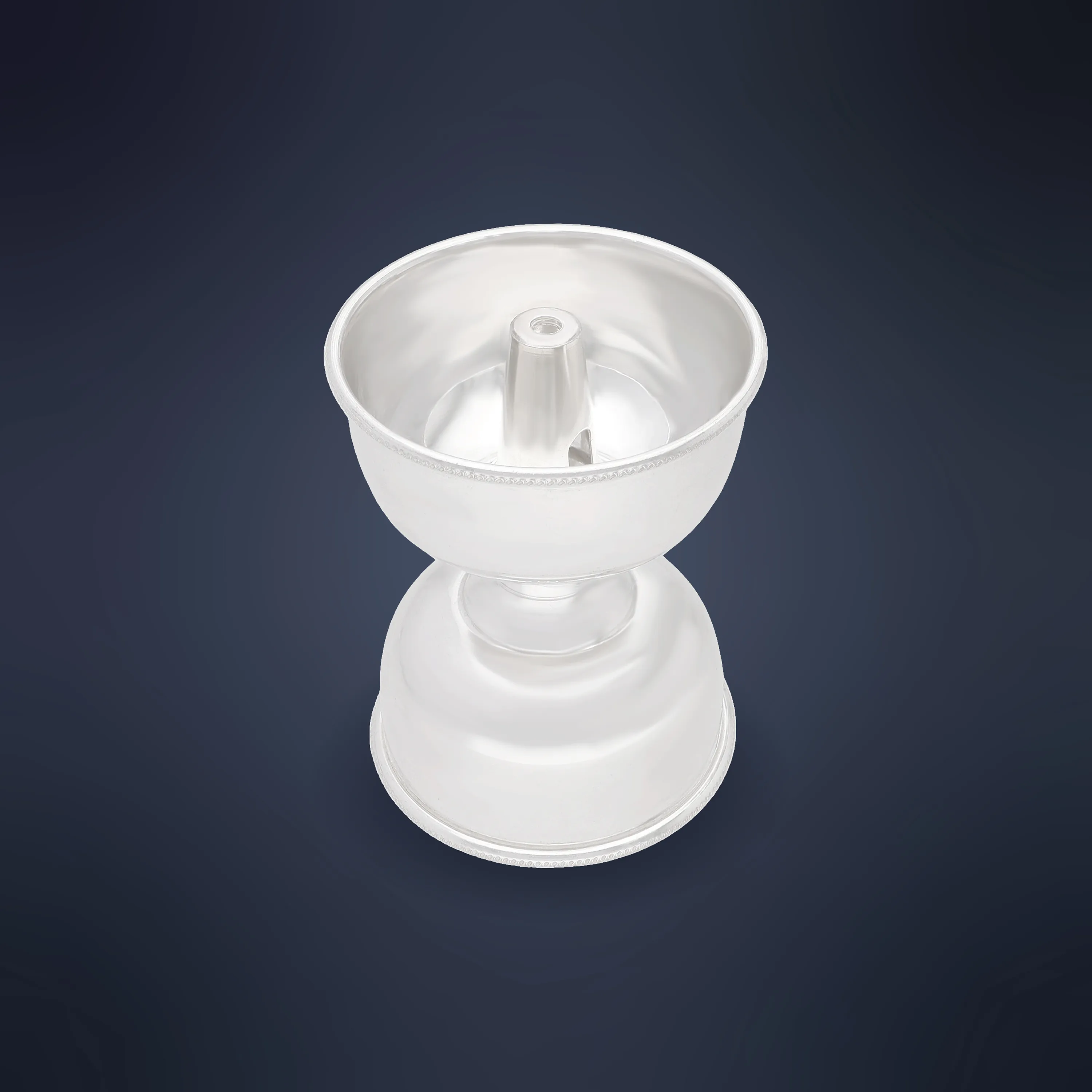 Finely Detailed And Crafted Silver Lamp