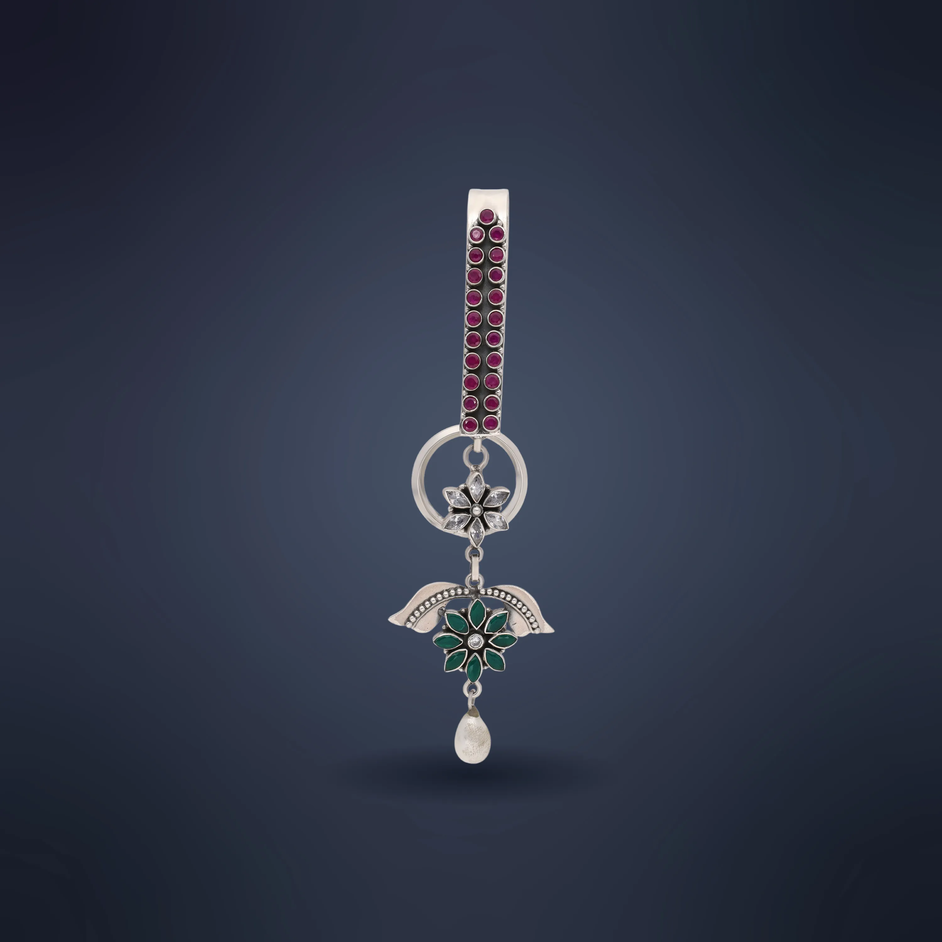 Antique Finished And Detailed Silver Key Chain