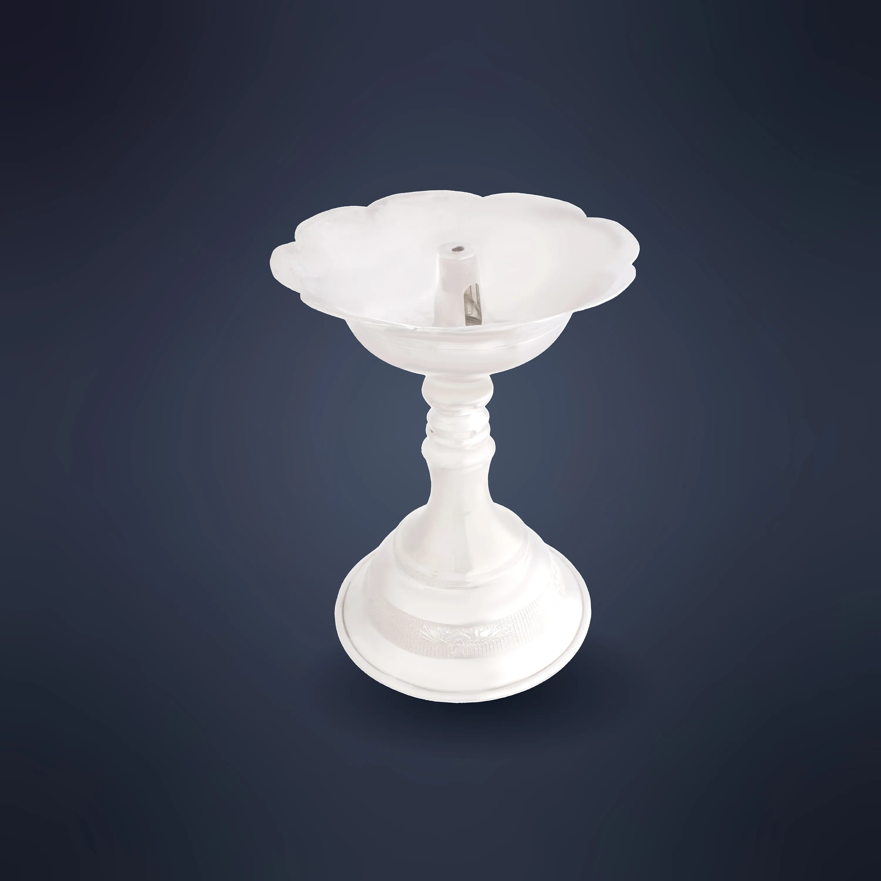 Finely Detailed And Crafted Silver Lamp