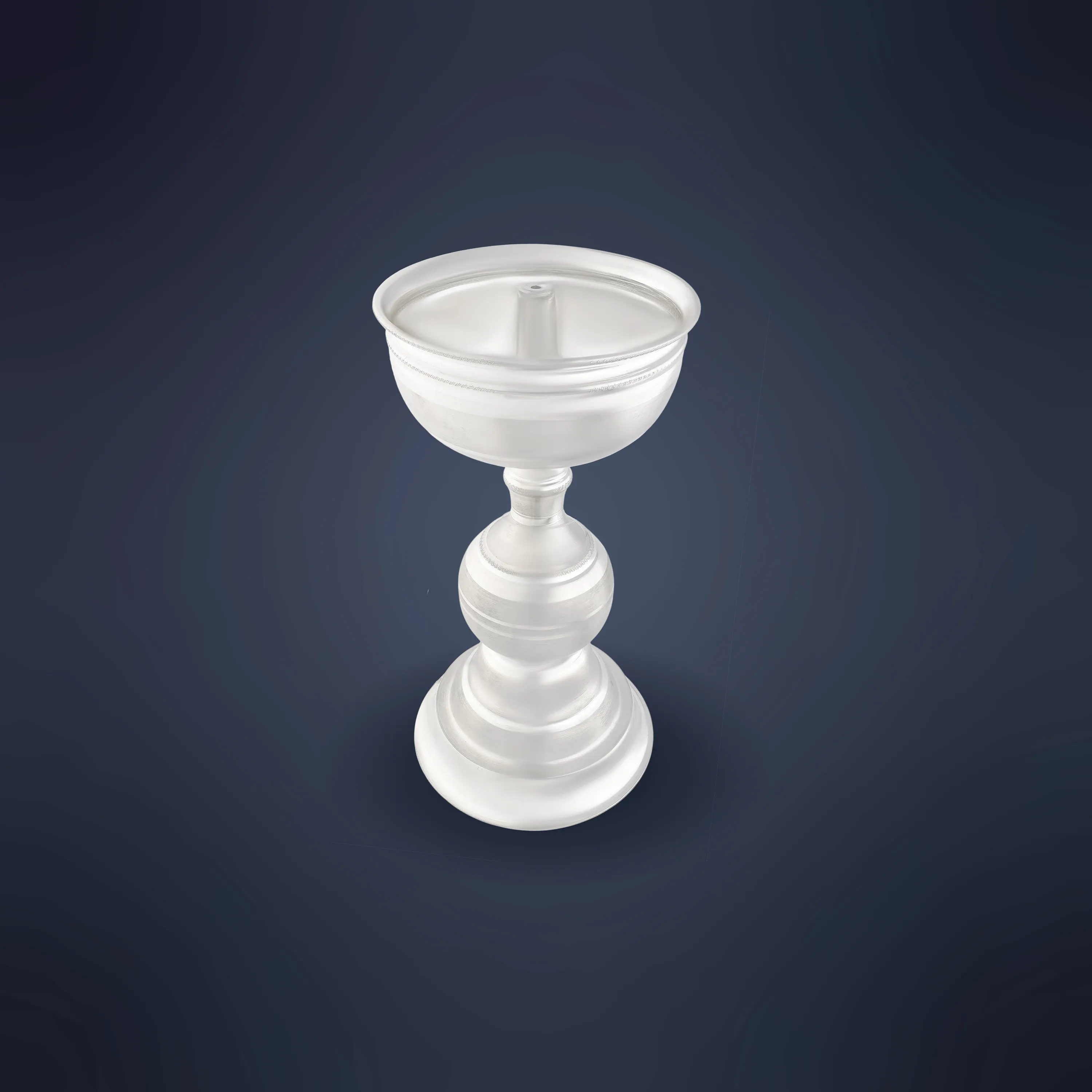 Finely Detailed And Crafted Silver Lamp