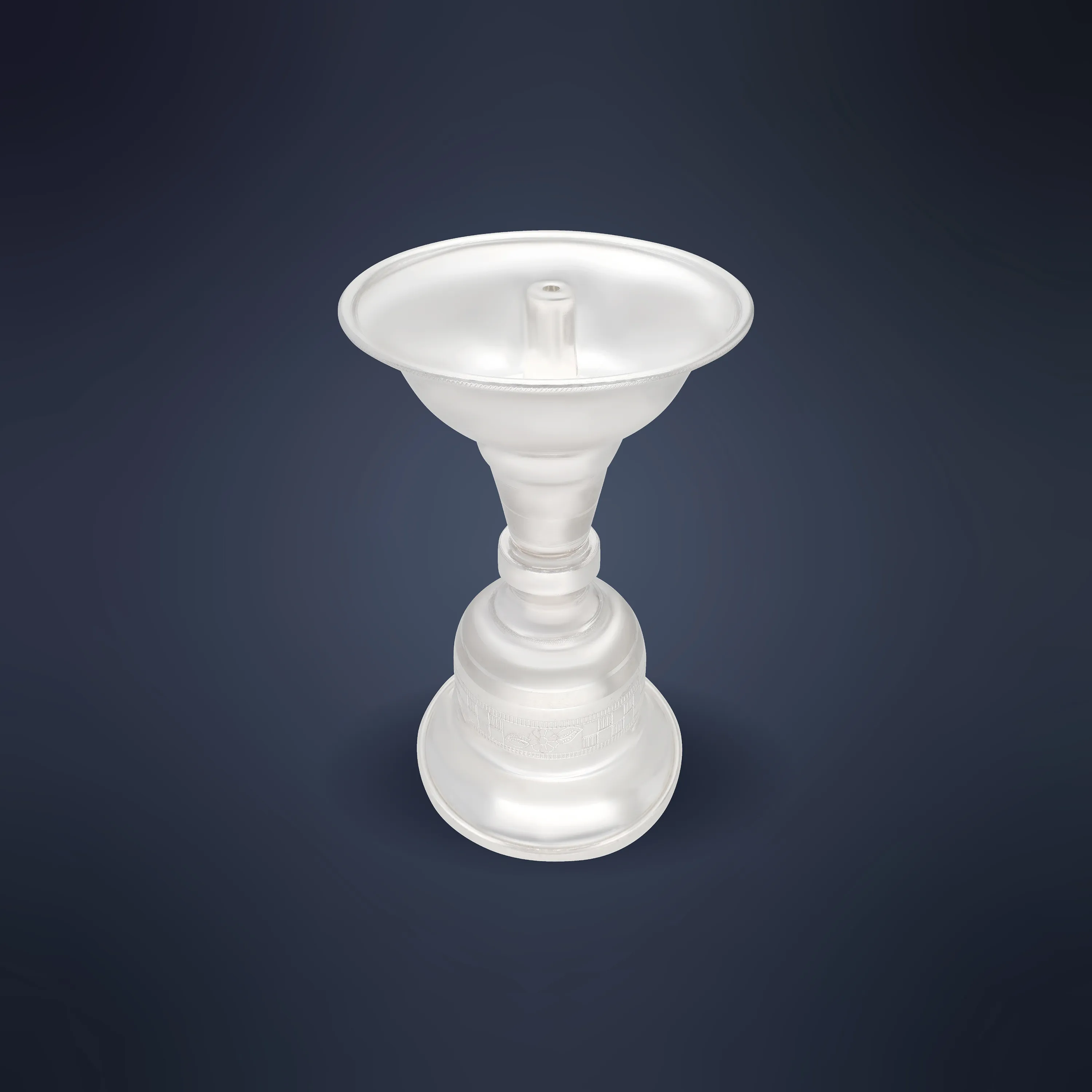 Finely Detailed And Crafted Silver Lamp