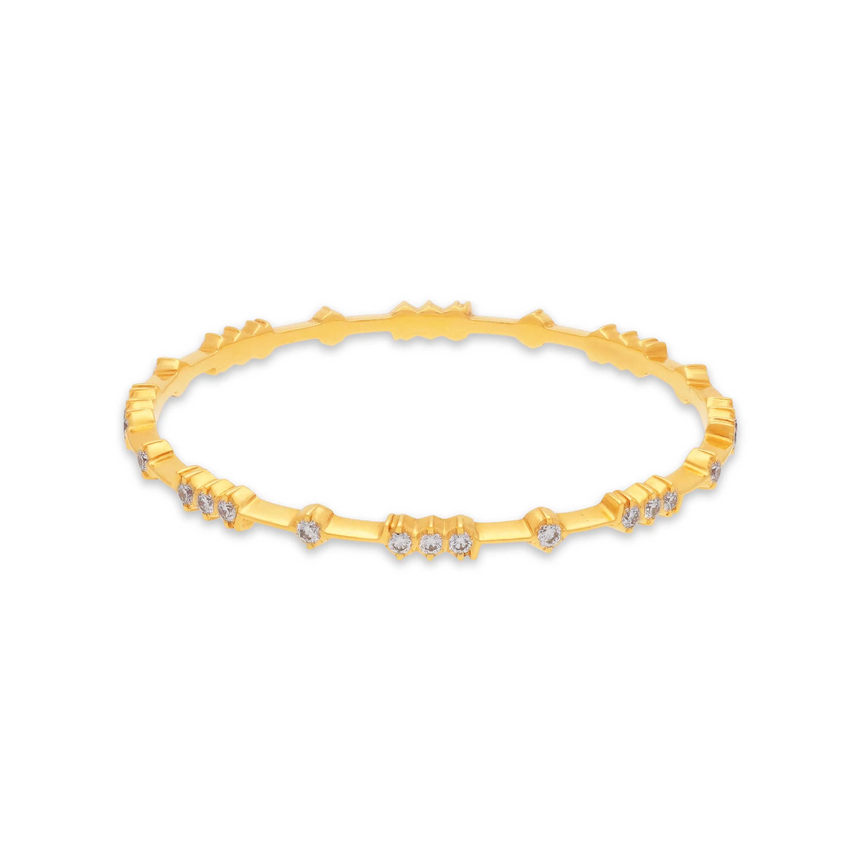 Traditionally Crafted And Diamond Studded 22KT Gold Close Setting Bangles