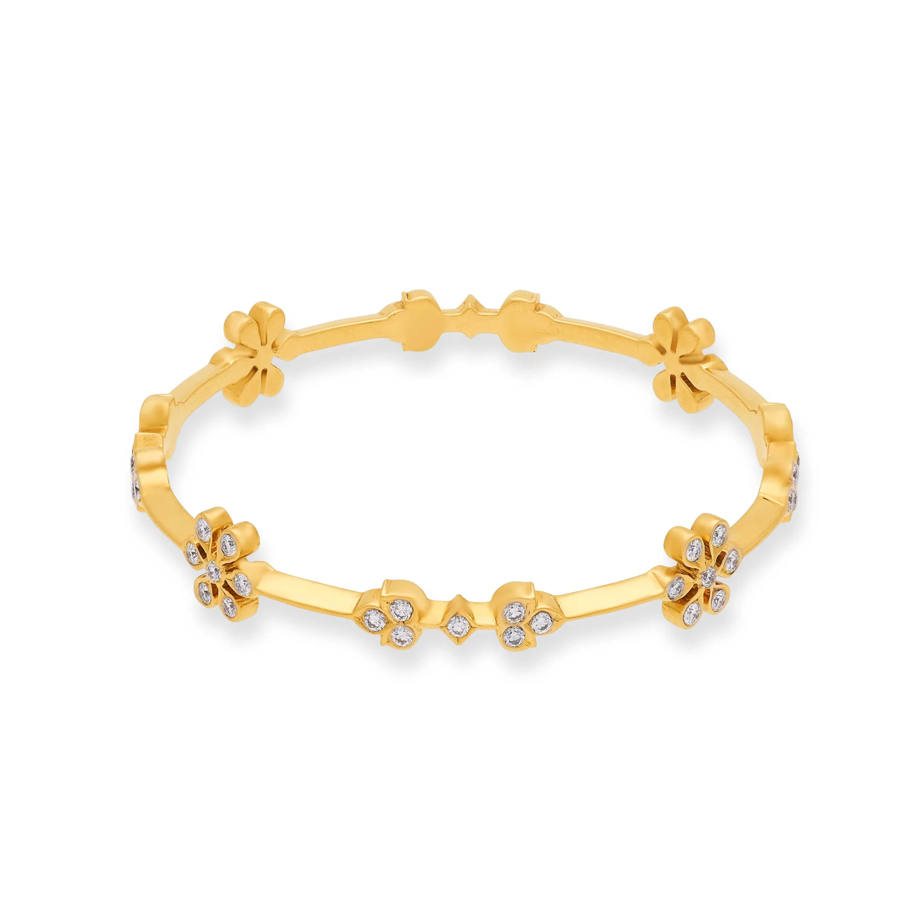 Traditionally Crafted And Diamond Studded 22KT Gold Close Setting Bangles