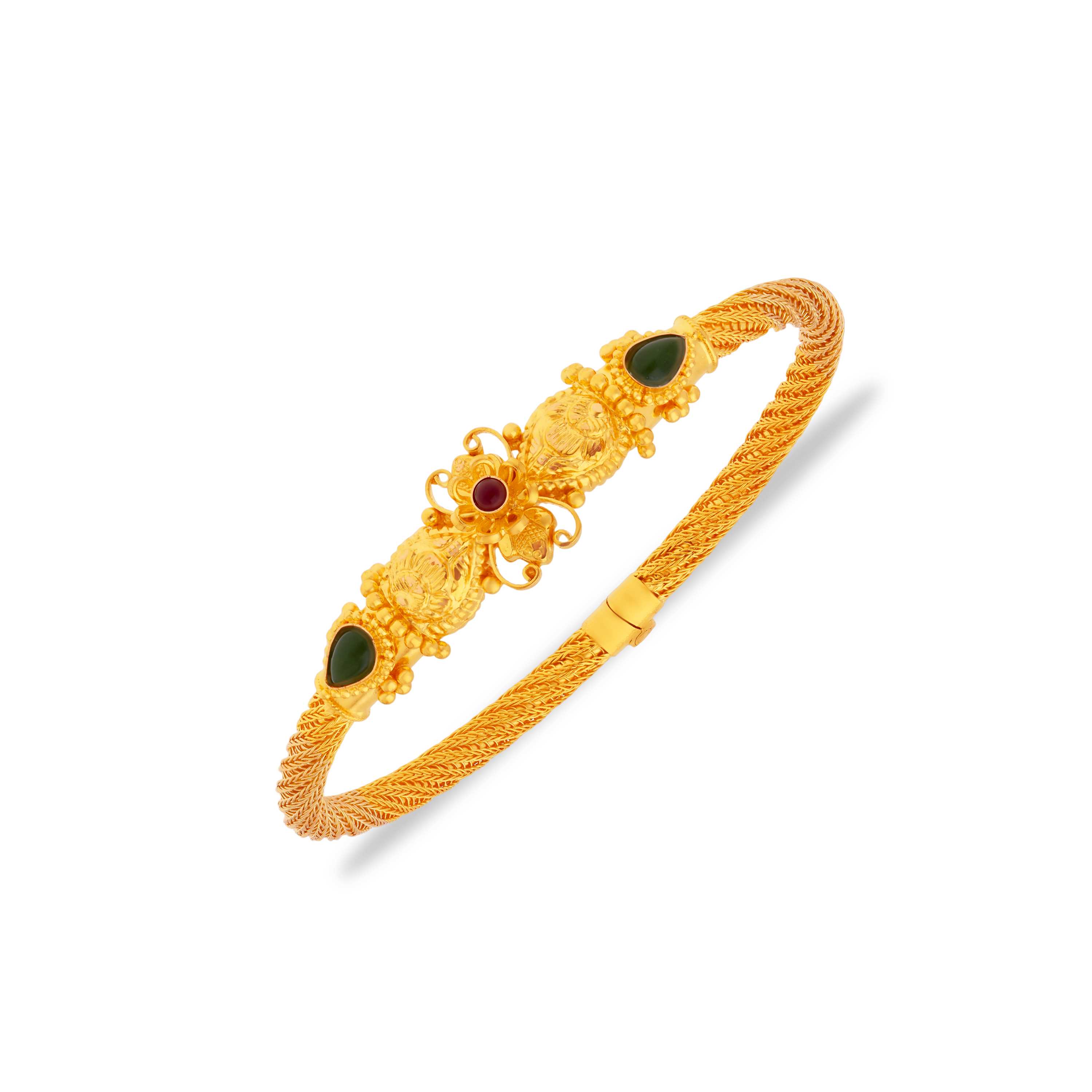 Pure Gold Sk Jewellery Bangle Traditionally Crafted And Studded