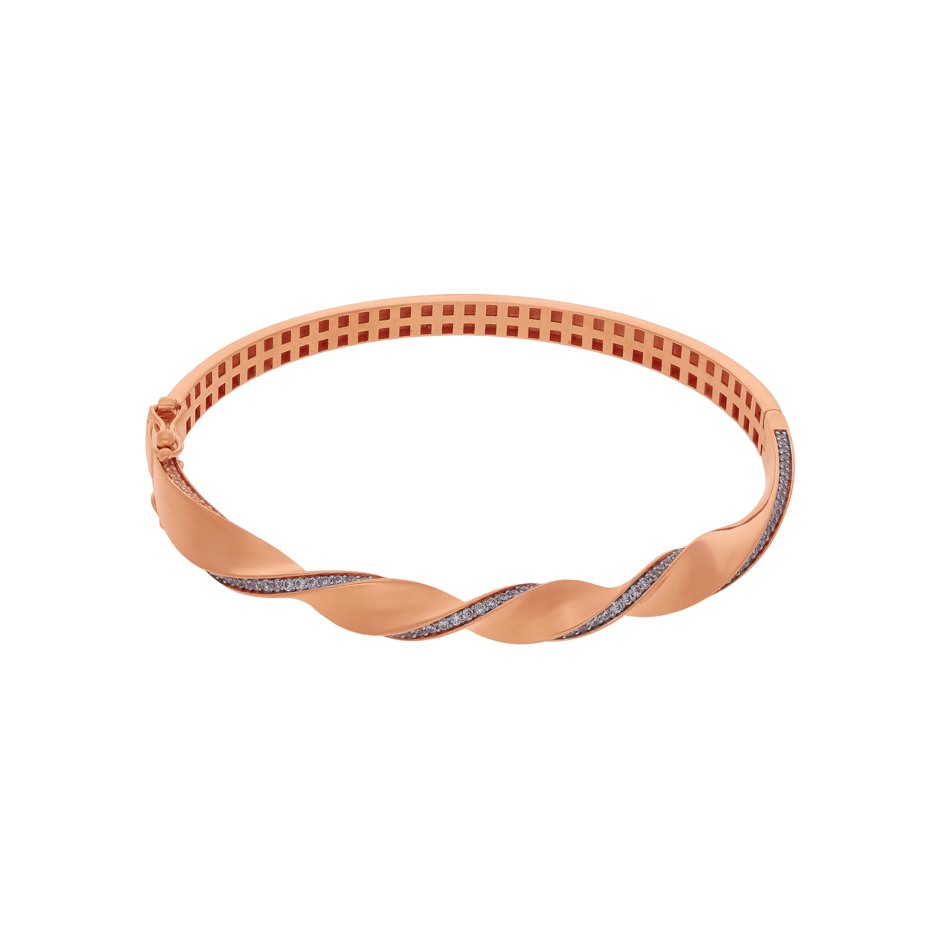 Studded And Detailed 18KT Rose Gold Bangles For Women