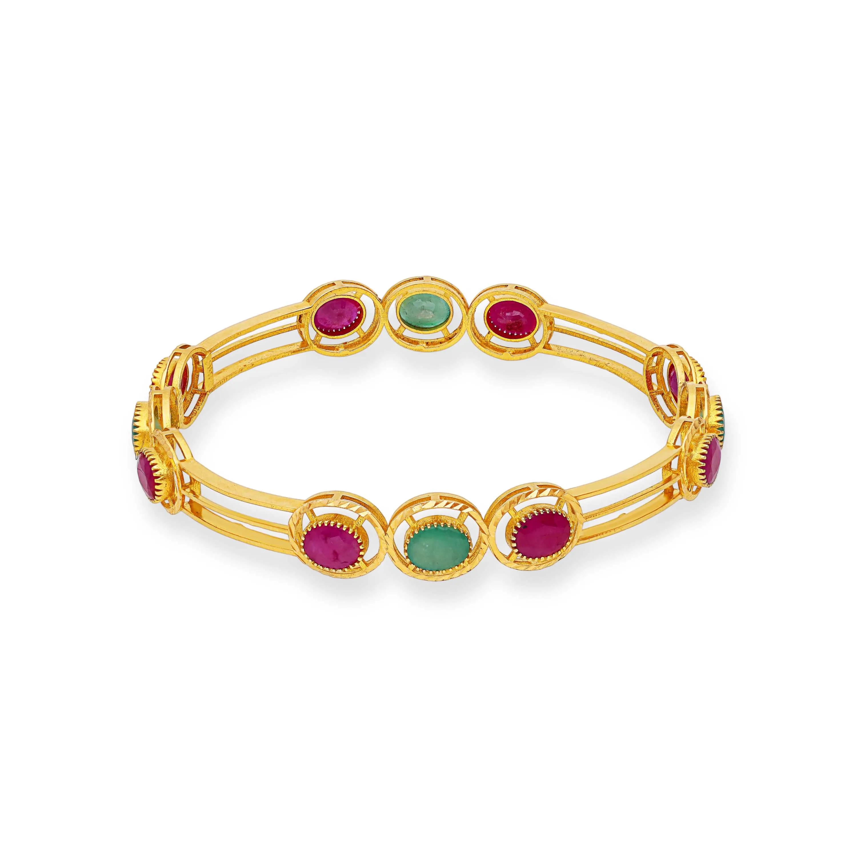 Studded And Detailed 22KT Gold Bangles For Women