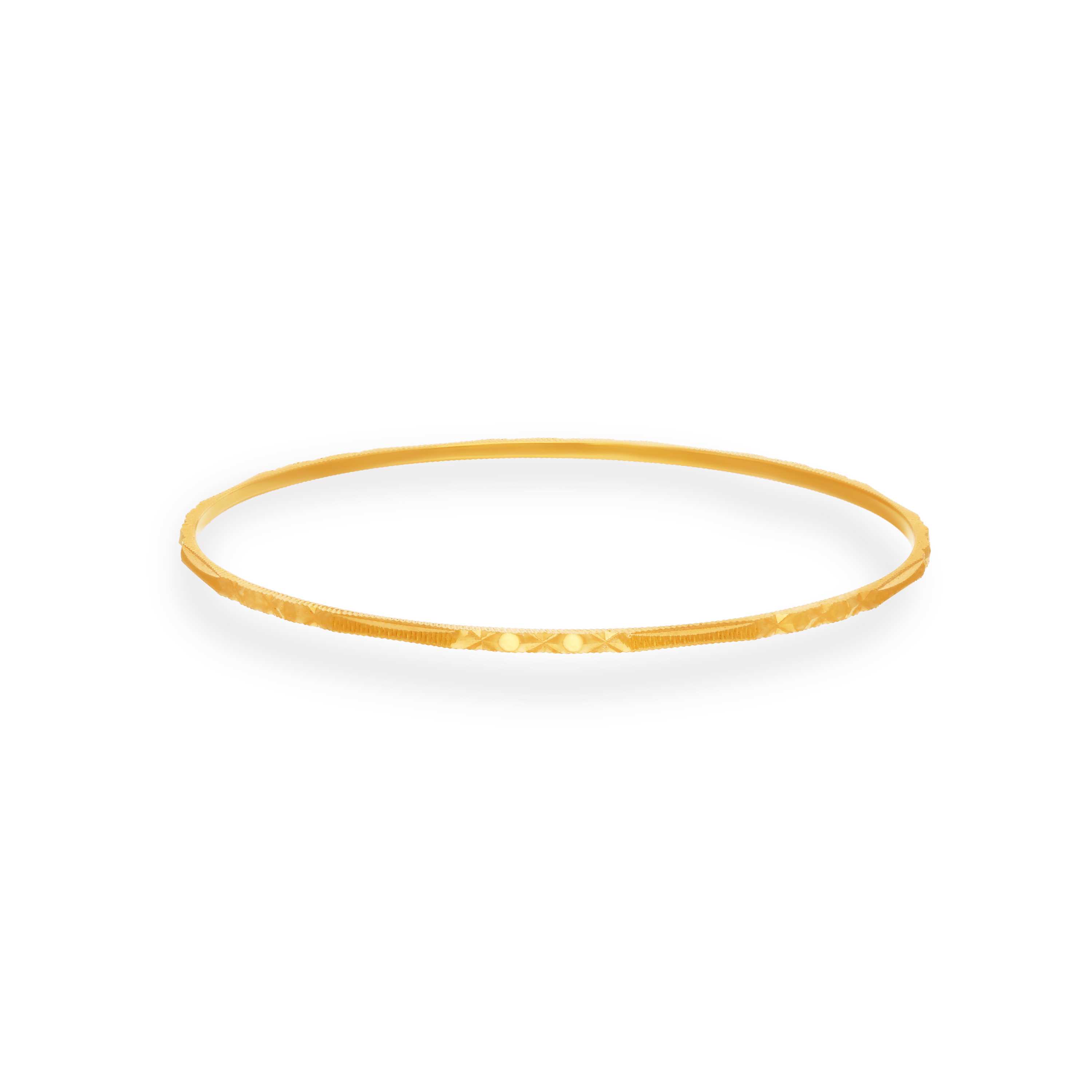 Casual Wear Finely Detailed 22KT Gold Handmade Bangle