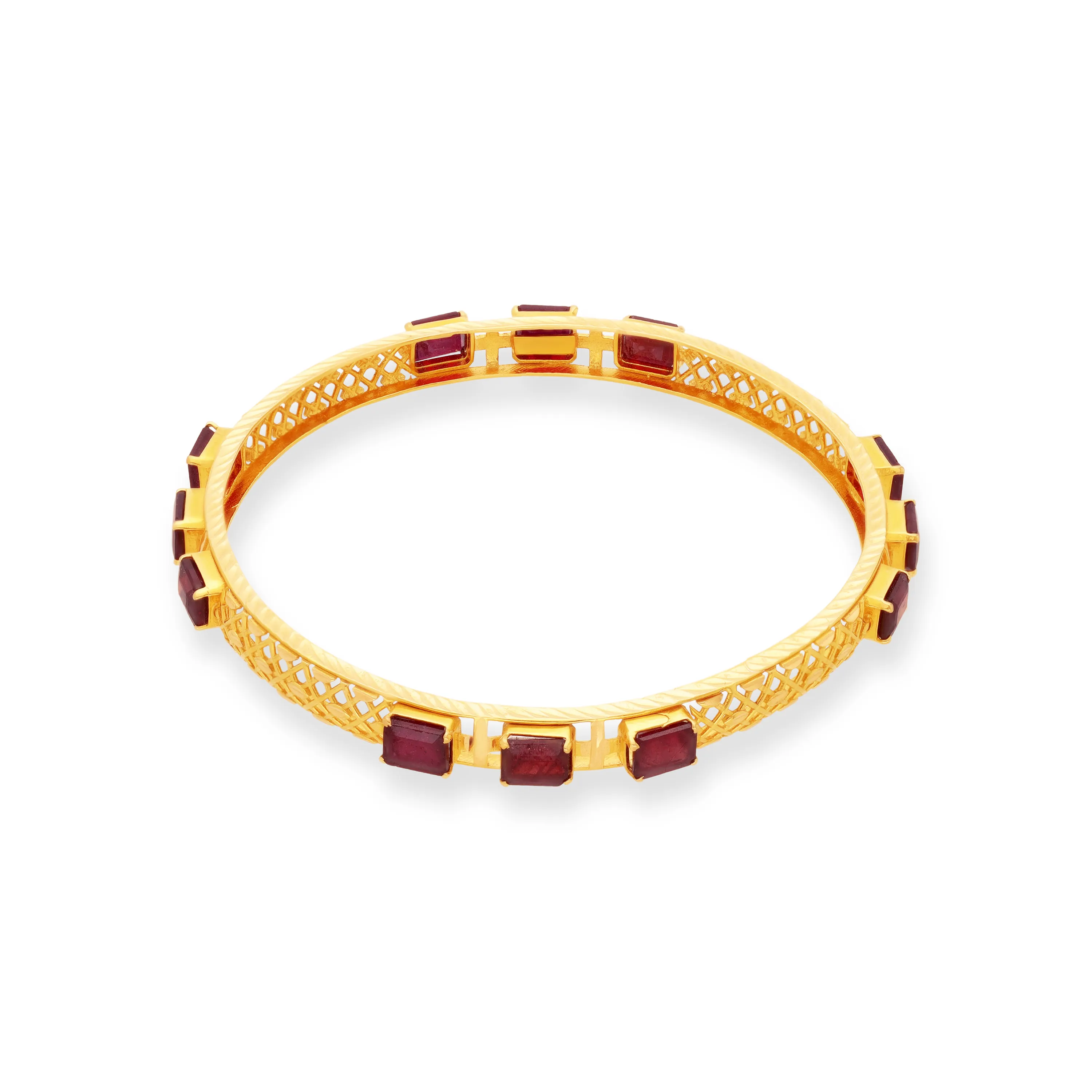Studded And Detailed 22KT Gold Bangles For Women