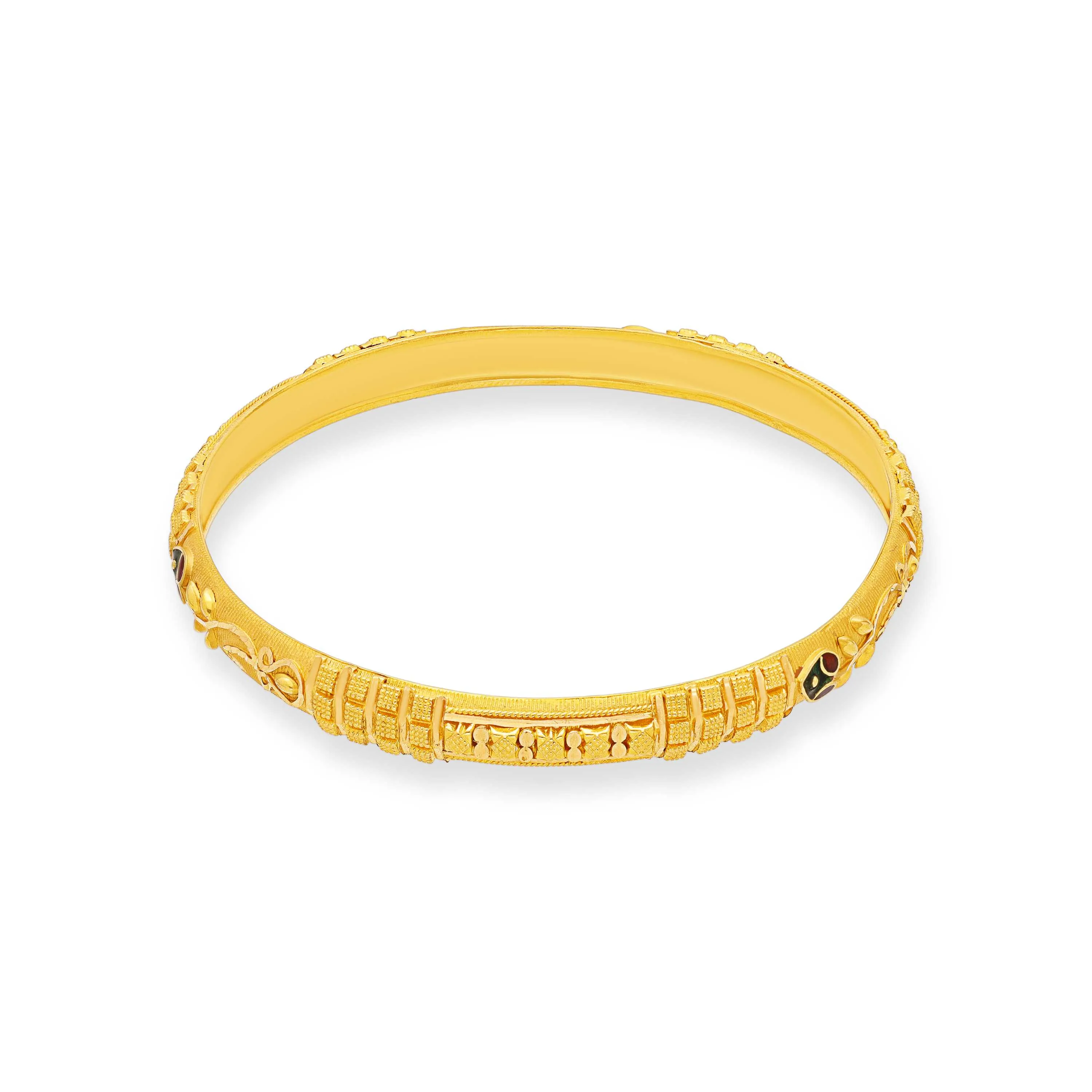 Charmingly Detailed And Crafted 22KT Gold Bangles For Women
