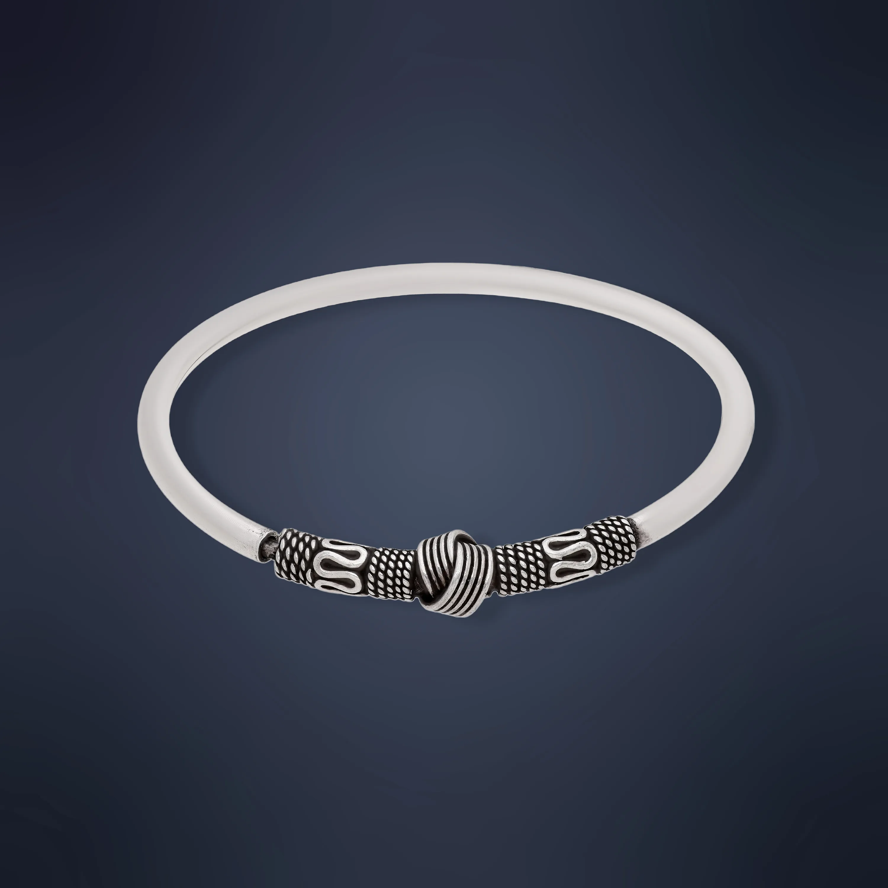 Antique Finished And Detailed Silver Bangles