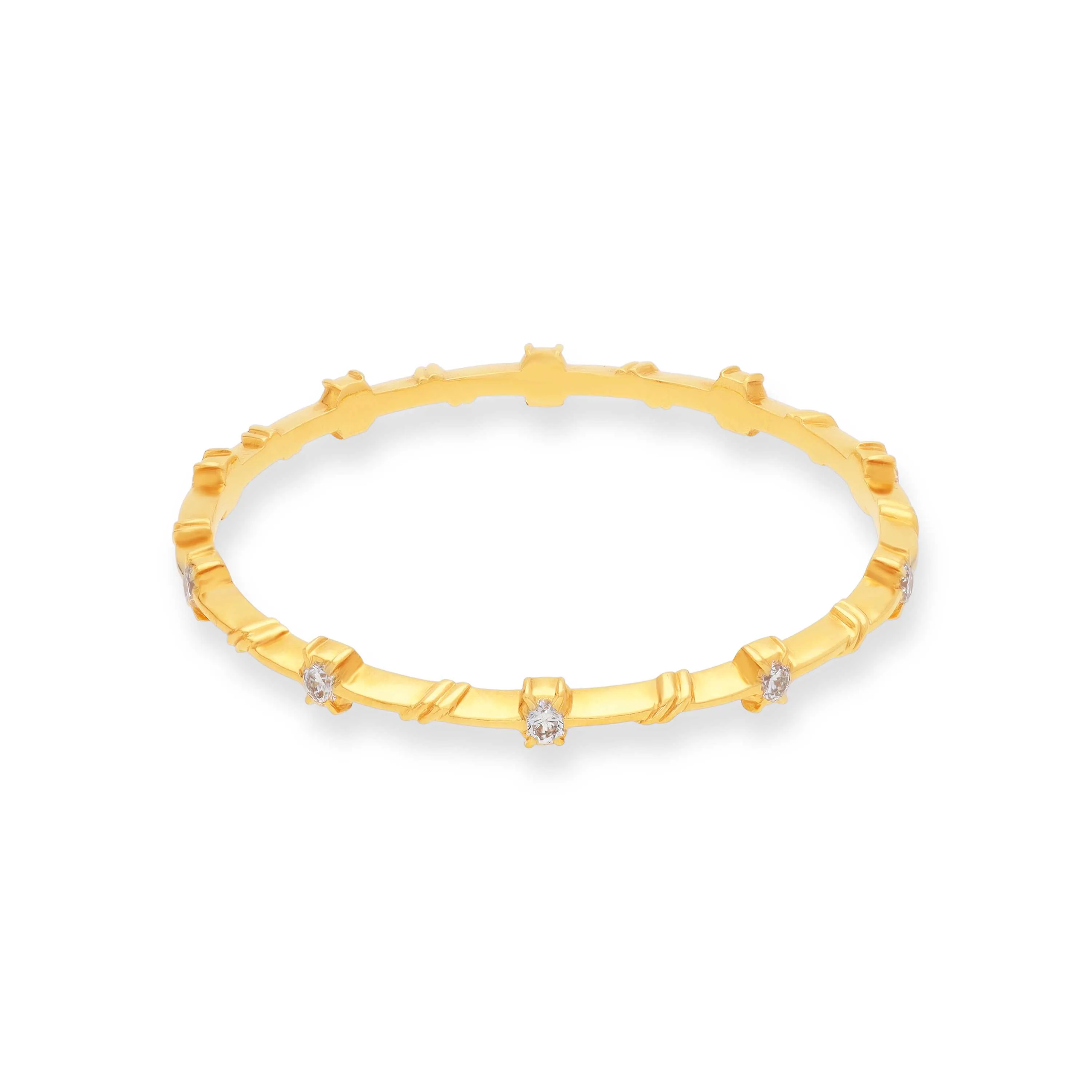 Traditionally Crafted And Diamond Studded 22KT Gold Close Setting Bangles