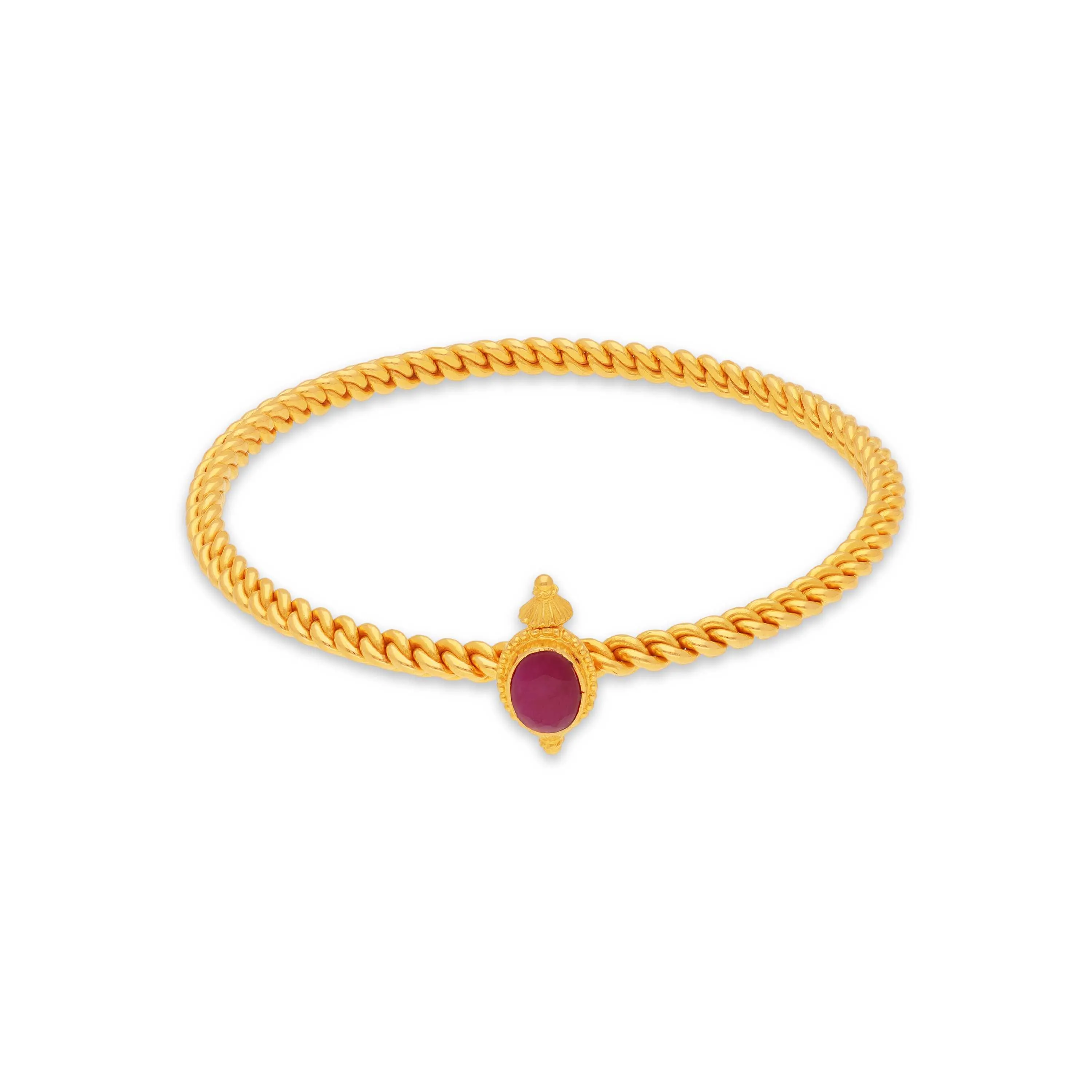 Traditionally Crafted And Detailed 22KT Gold Bangles For Women