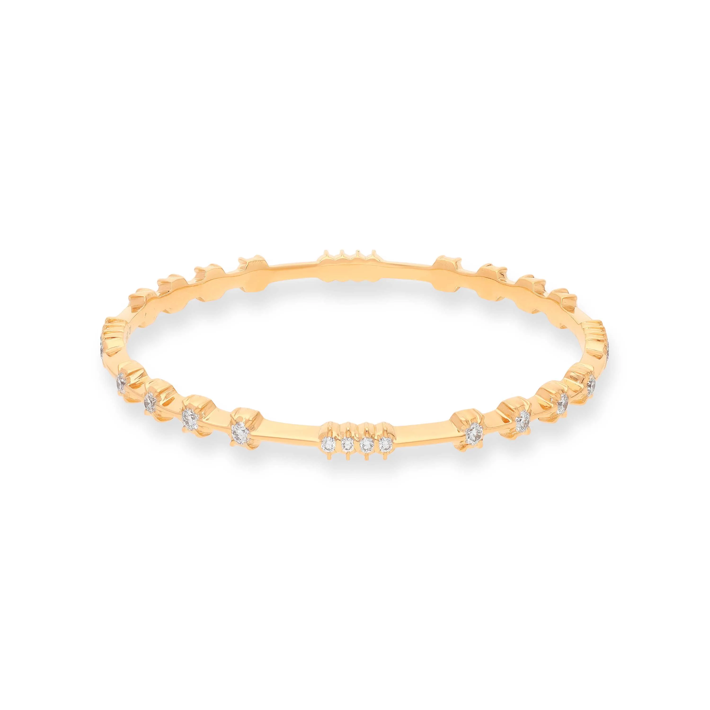 Gorgeously Detailed And Diamond Studded 22KT Gold Close Setting Bangles