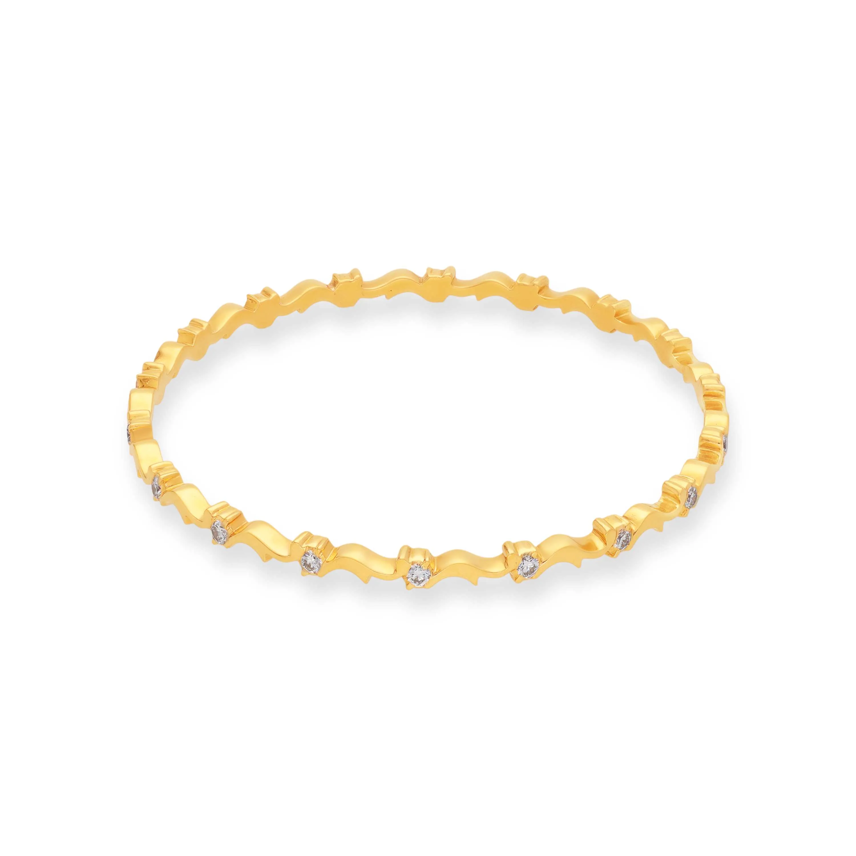 Traditionally Crafted And Diamond Studded 22KT Gold Close Setting Bangles