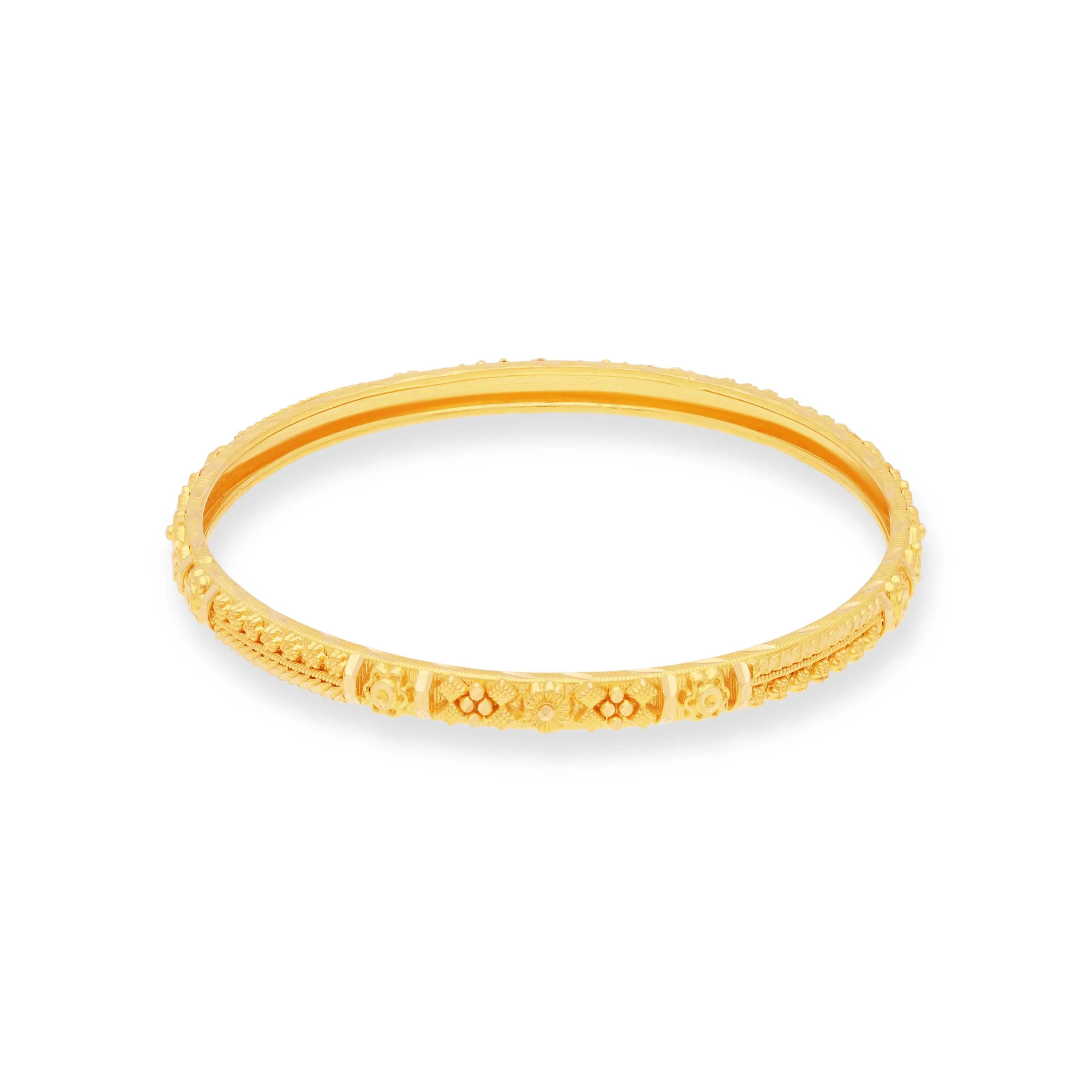 Traditionally Crafted And Detailed 22KT Gold Bangles For Women