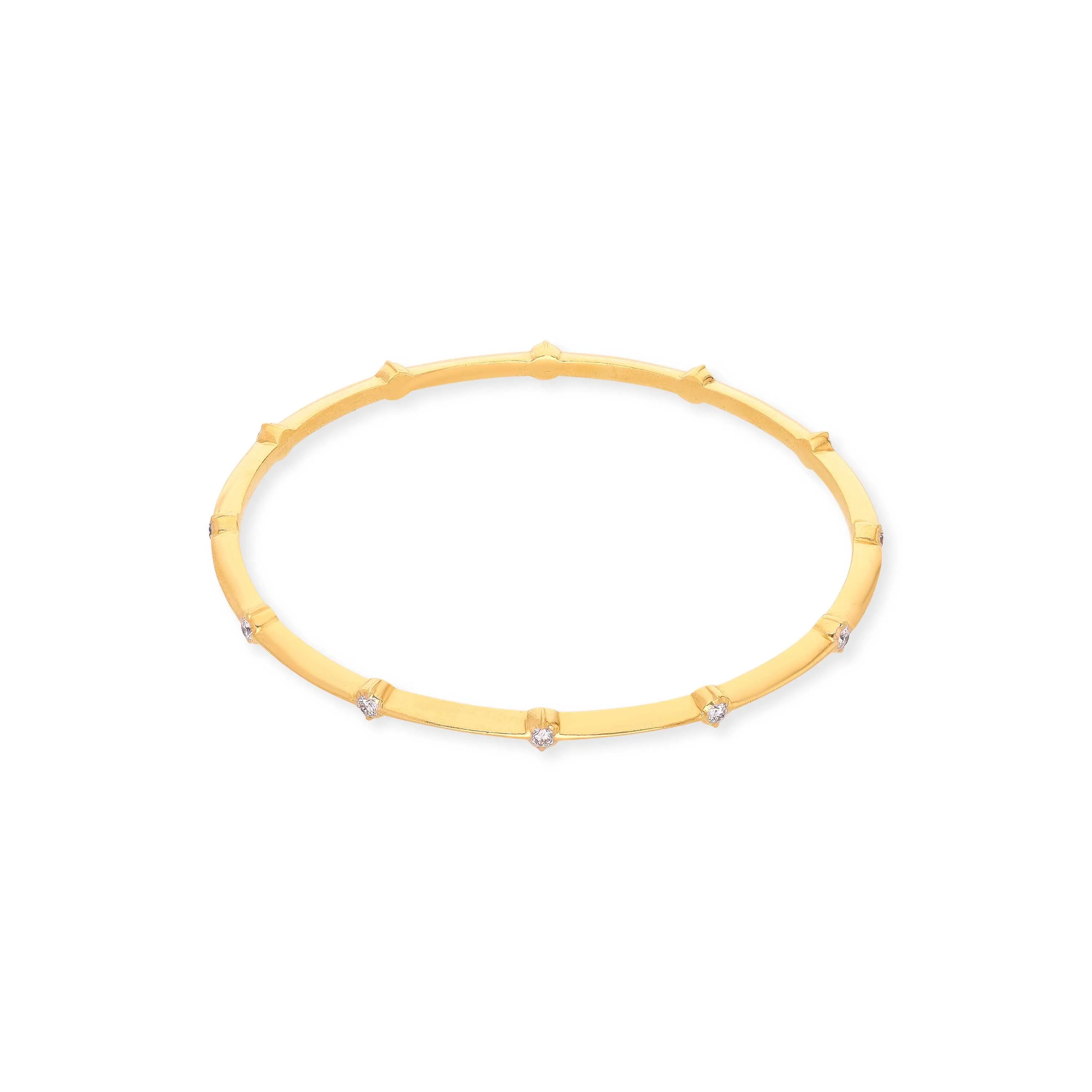 Glamorously Detailed And Diamond Studded 22KT Gold Close Setting Bangles
