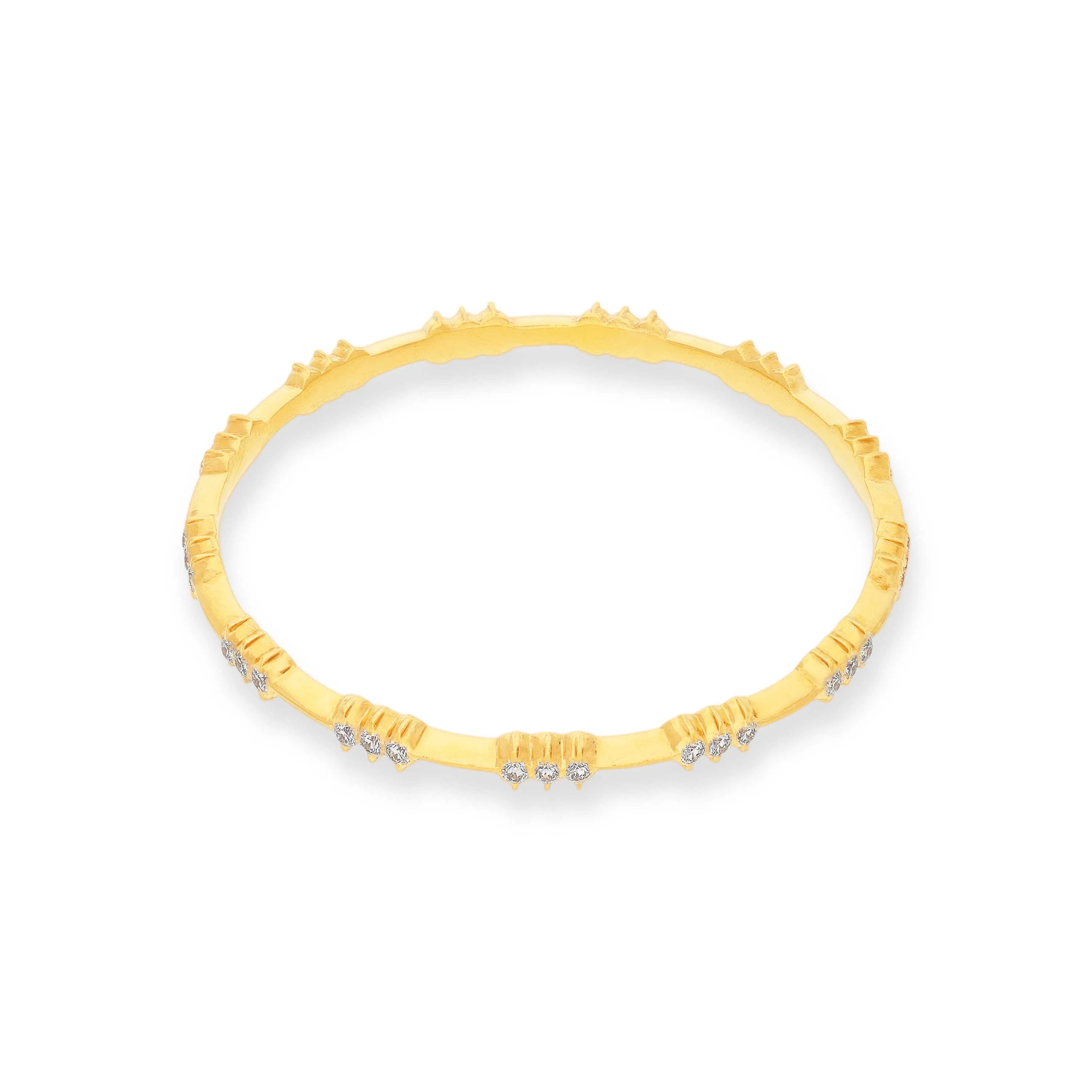 Traditionally Crafted And Diamond Studded 22KT Gold Close Setting Bangles