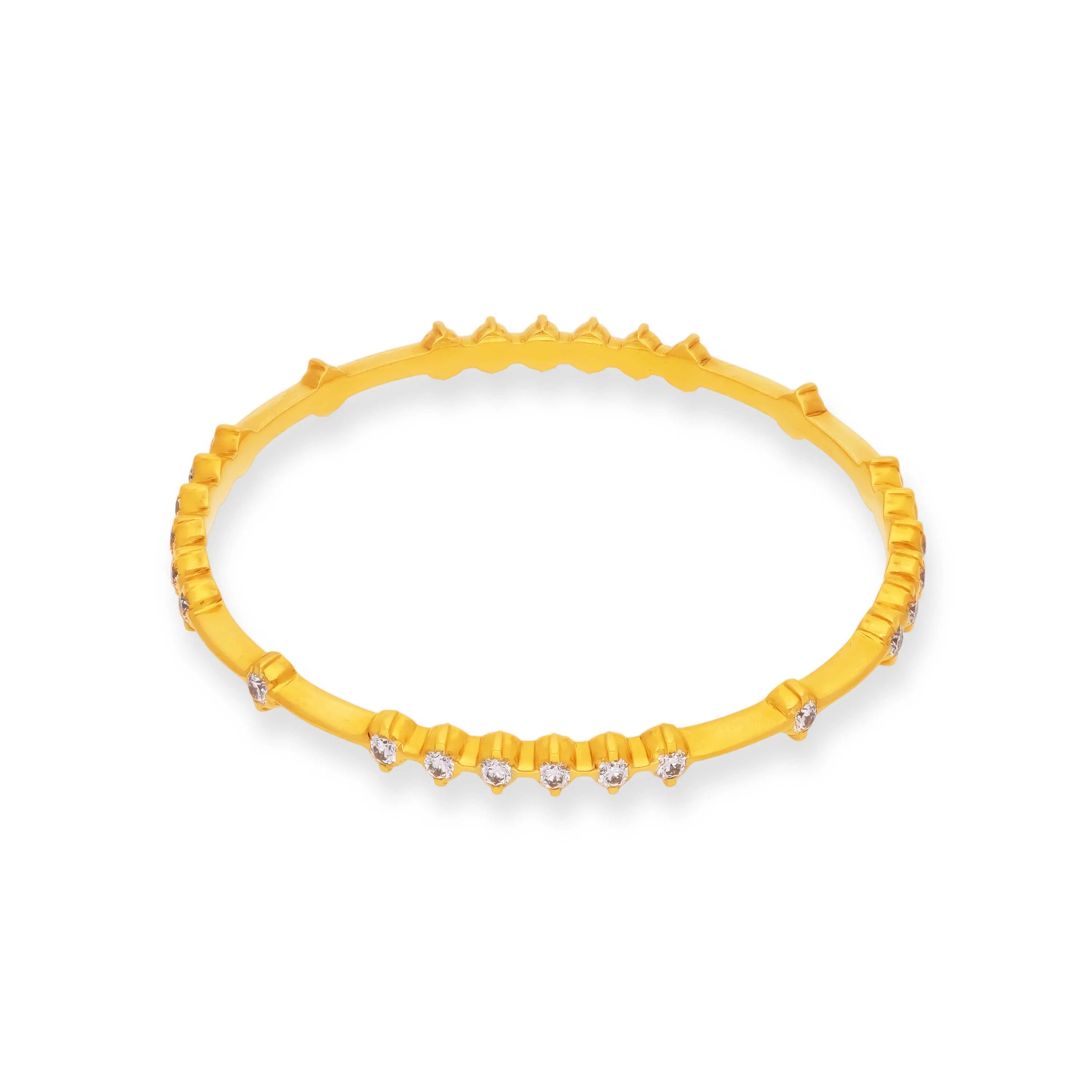 Traditionally Crafted And Diamond Studded 22KT Gold Close Setting Bangles