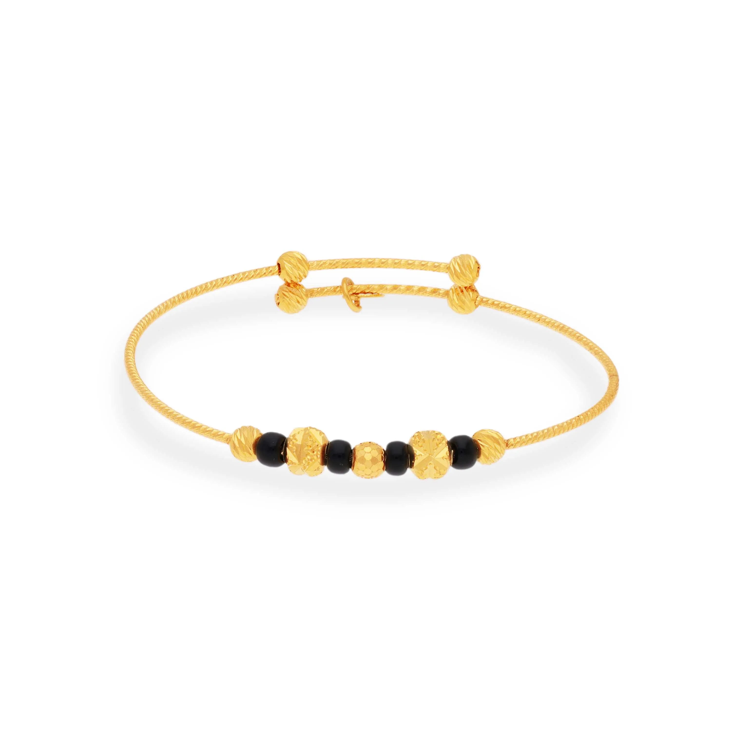 Black Beads Bracelet Baby Disti Bangles Sterling Silver Nazariya