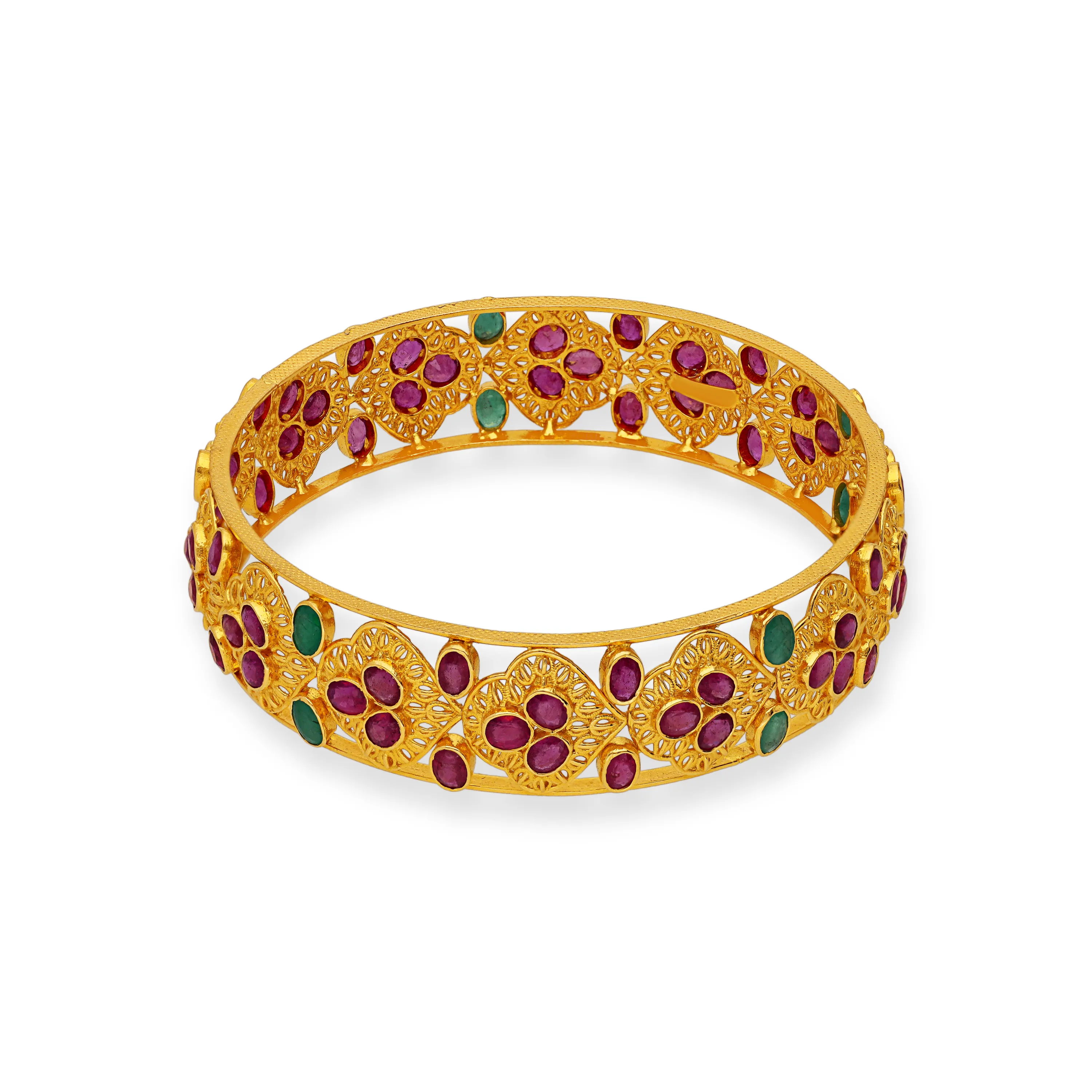 Studded And Detailed 22KT Gold Bangles For Women