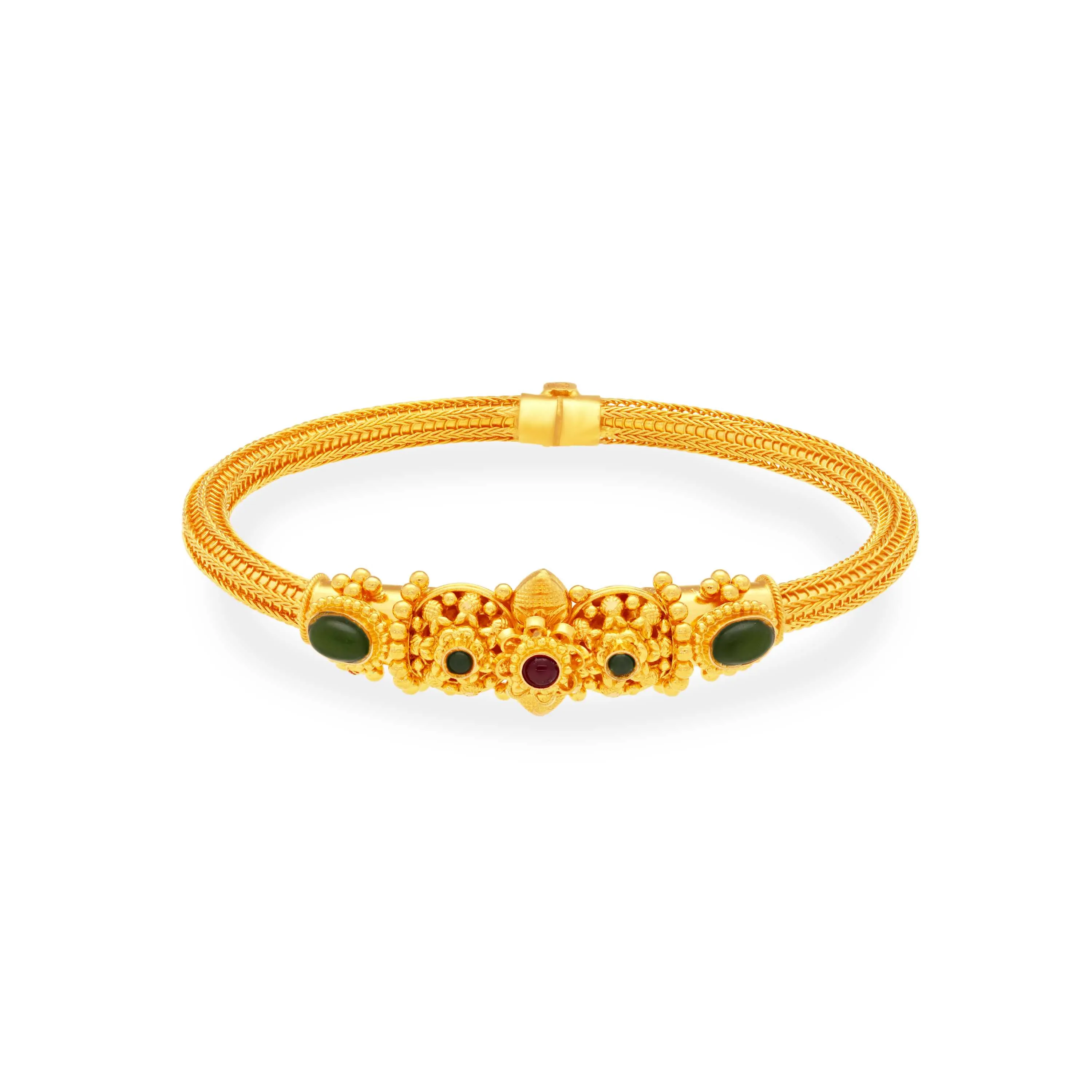 One Of Its Kind Finely Studded 22KT Gold Bangle For Women