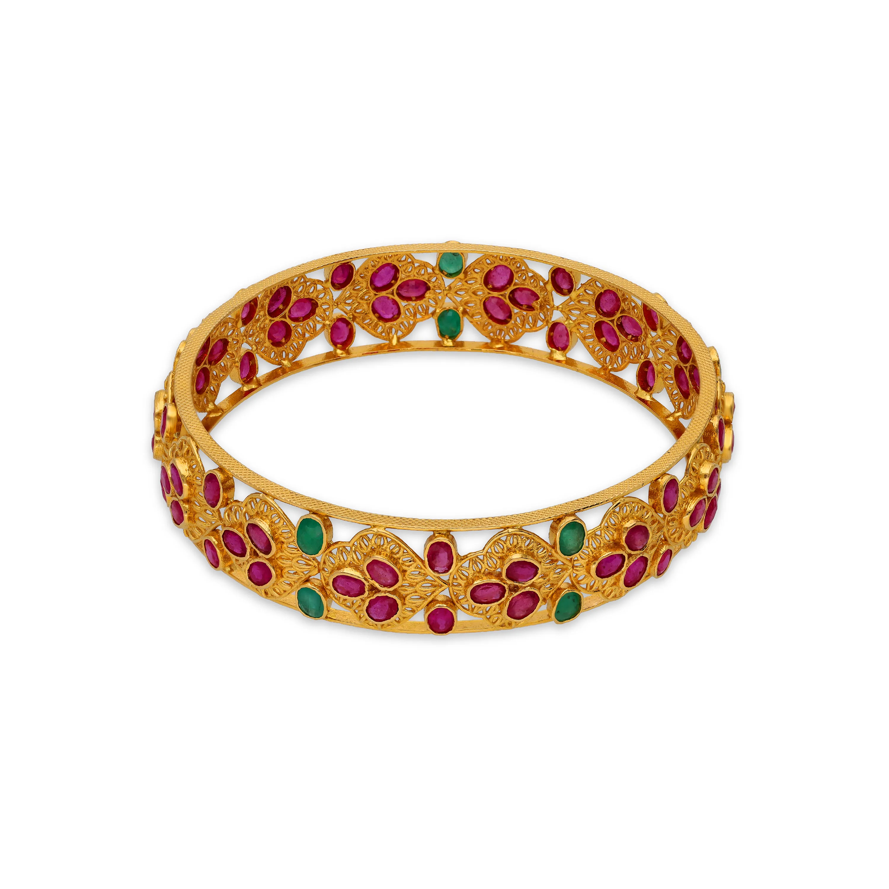 Studded And Detailed 22KT Gold Bangles For Women