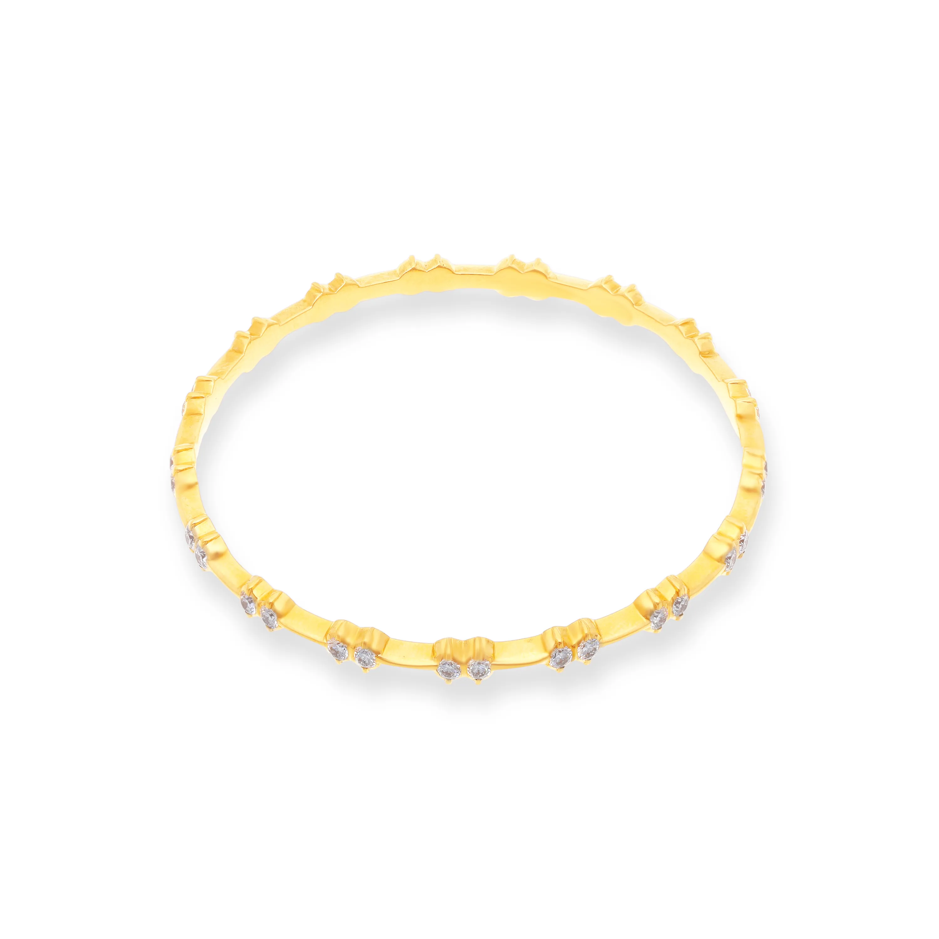 Traditionally Crafted And Diamond Studded 22KT Gold Close Setting Bangles