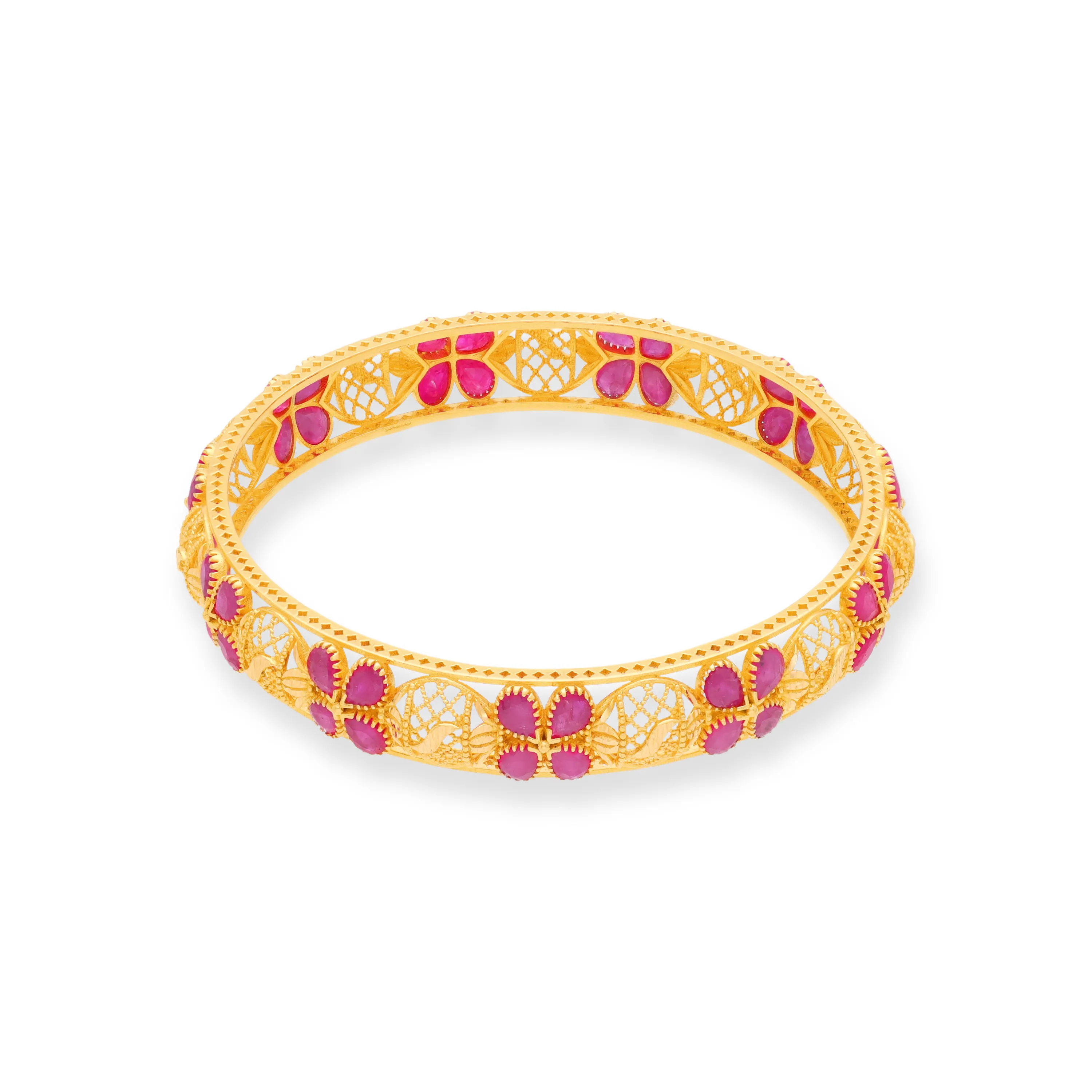 Studded And Detailed 22KT Gold Bangles For Women