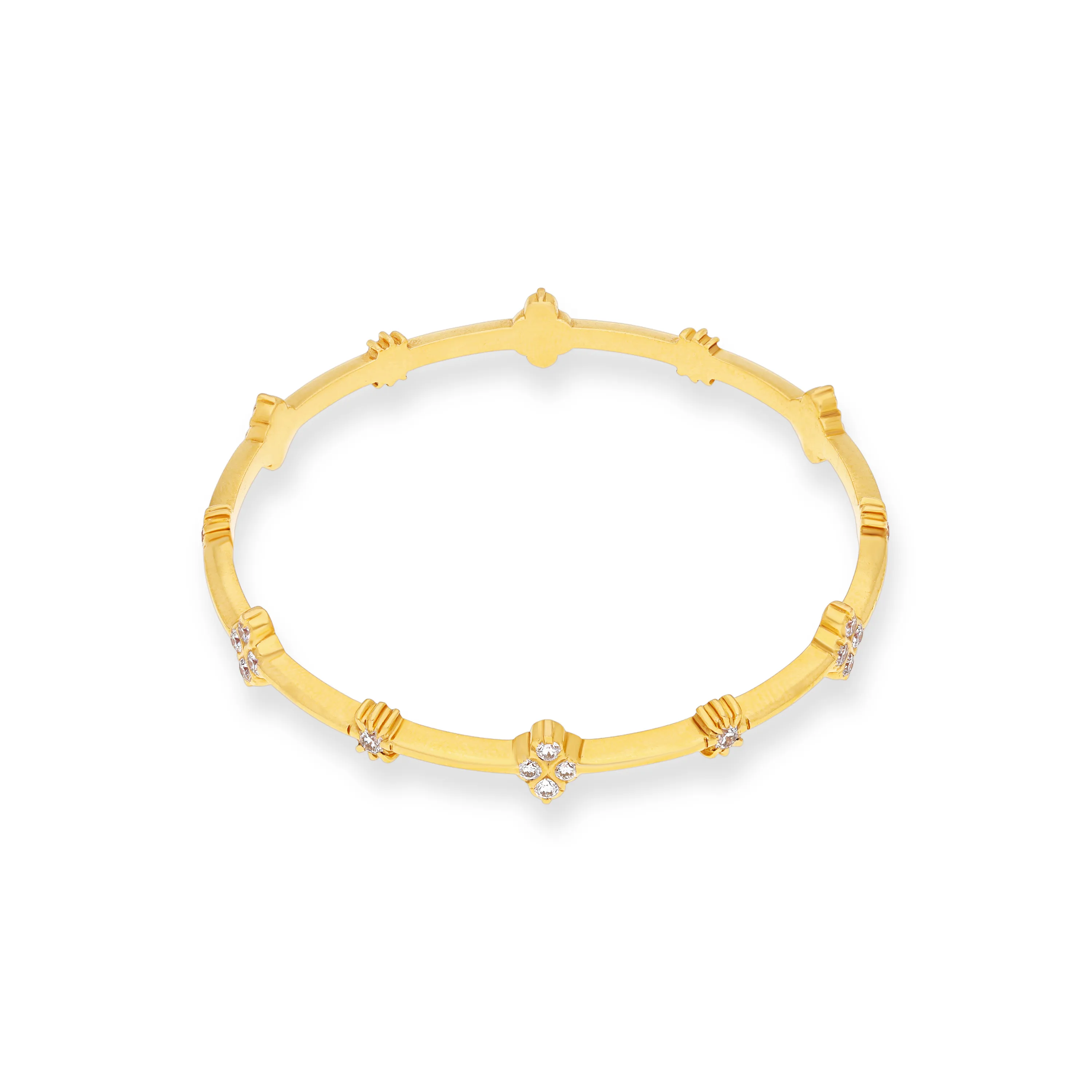 Traditionally Crafted And Diamond Studded 22KT Gold Close Setting Bangles