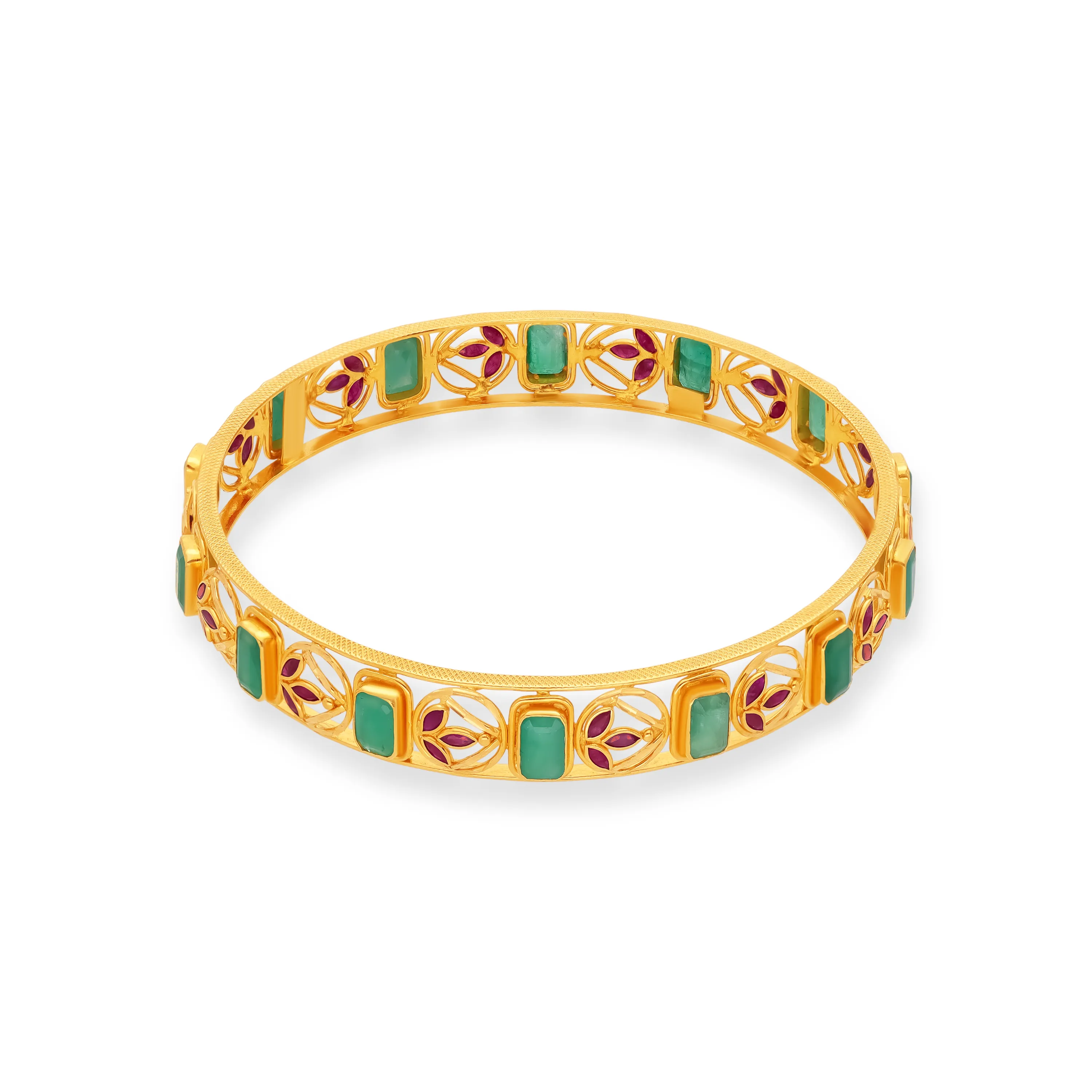 Studded And Detailed 22KT Gold Bangles For Women