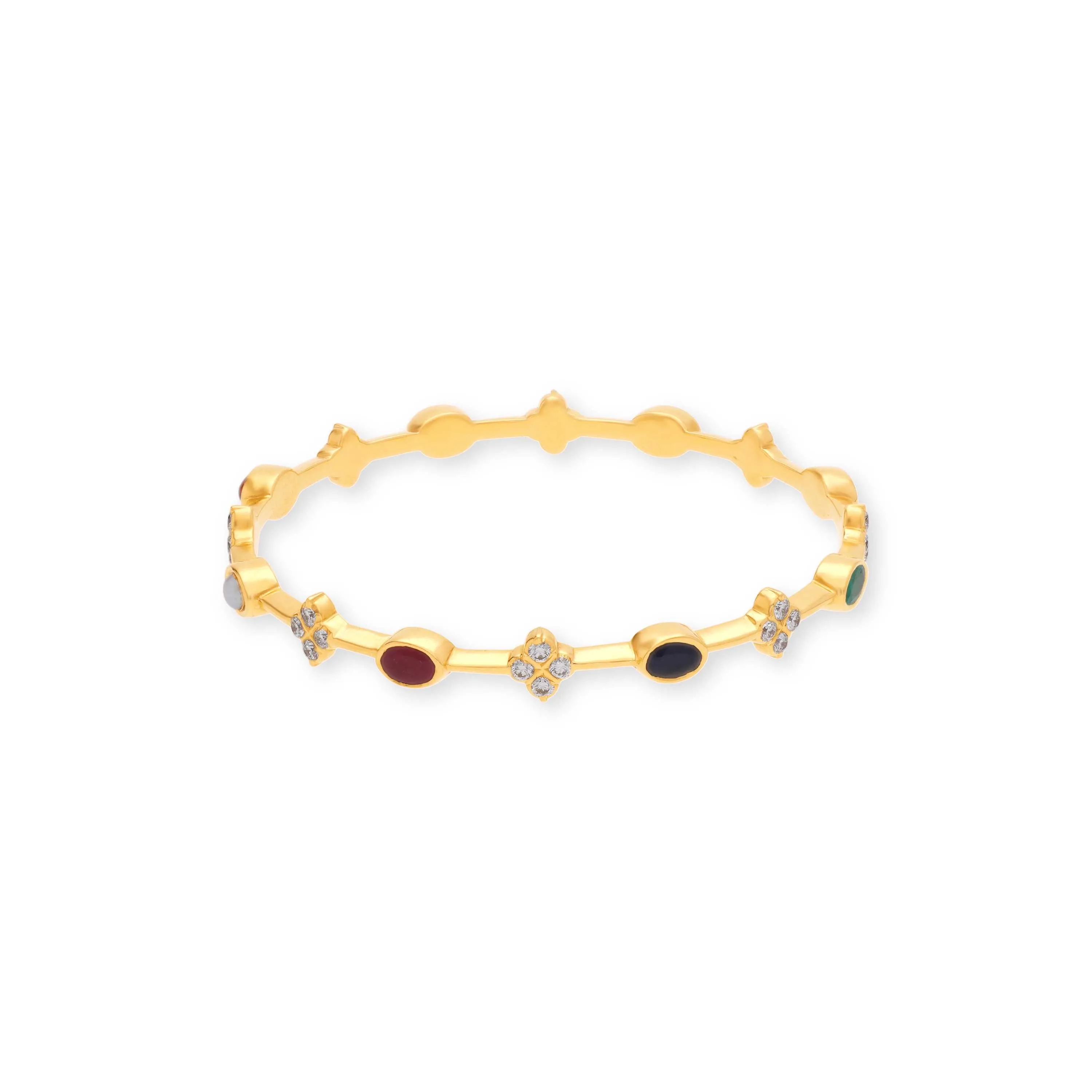 Traditionally Crafted And Diamond Studded 22KT Gold Close Setting Bangles