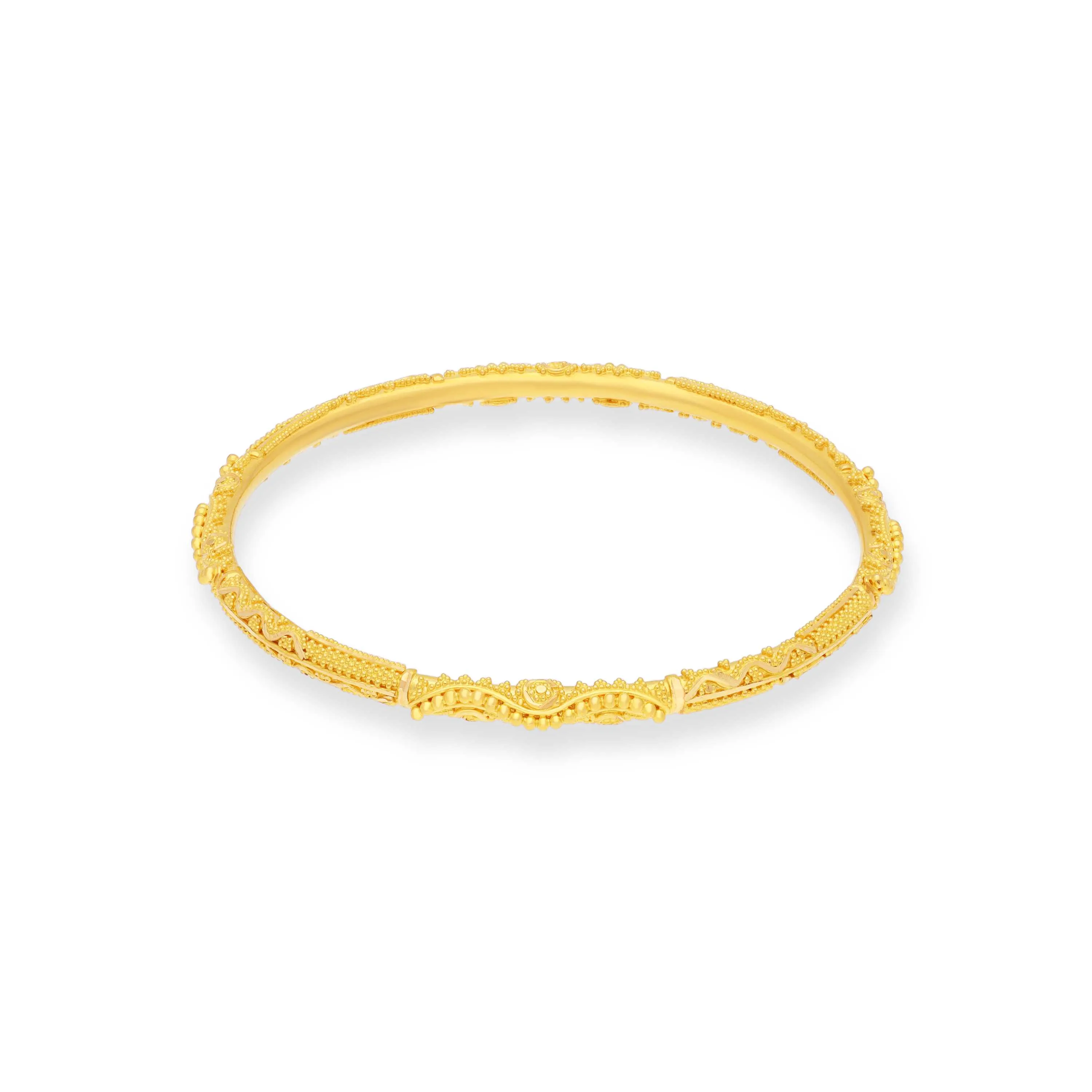 Traditionally Crafted And Detailed 22KT Gold Bangles For Women