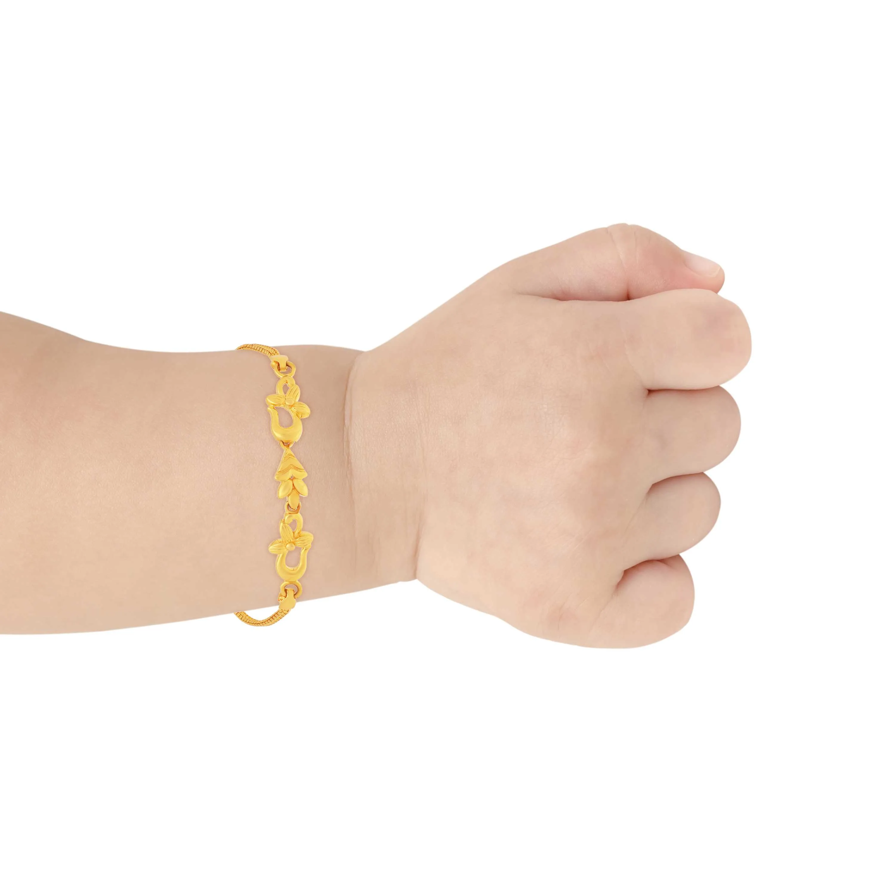 Specially Crafted And Matte Finished 22KT Gold Bracelet For Kids