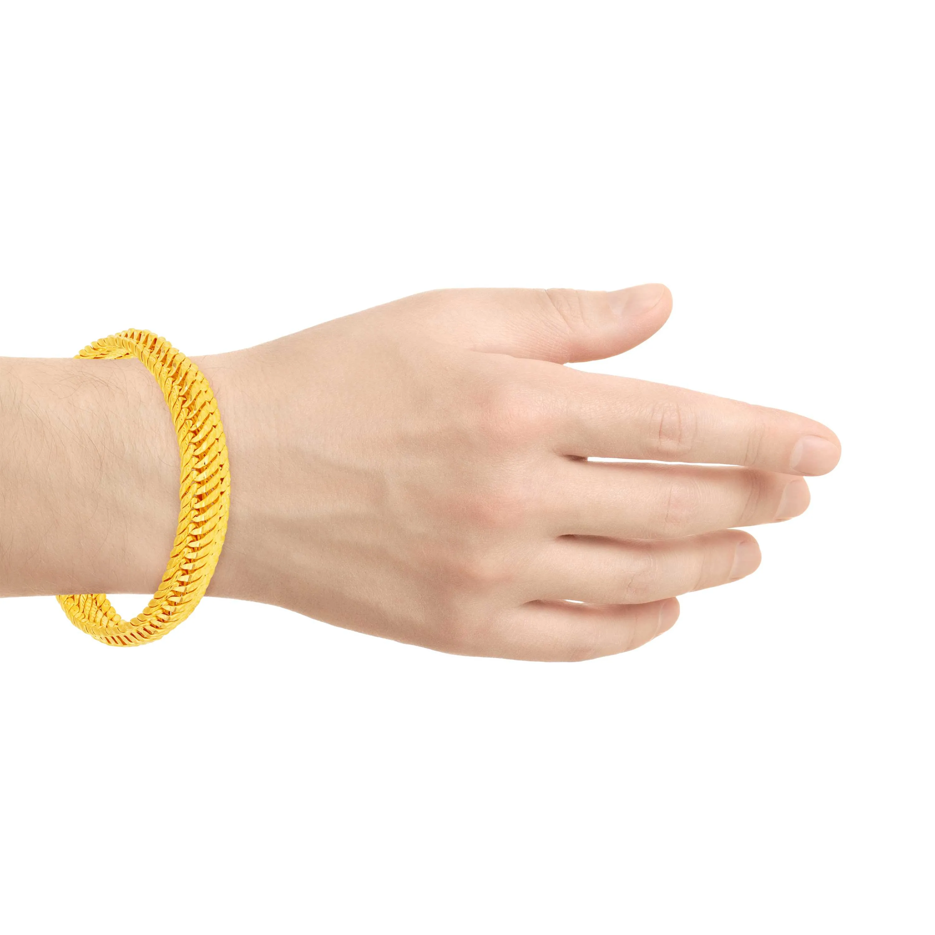 Matte Finished And Detailed 22KT Gold Bracelet