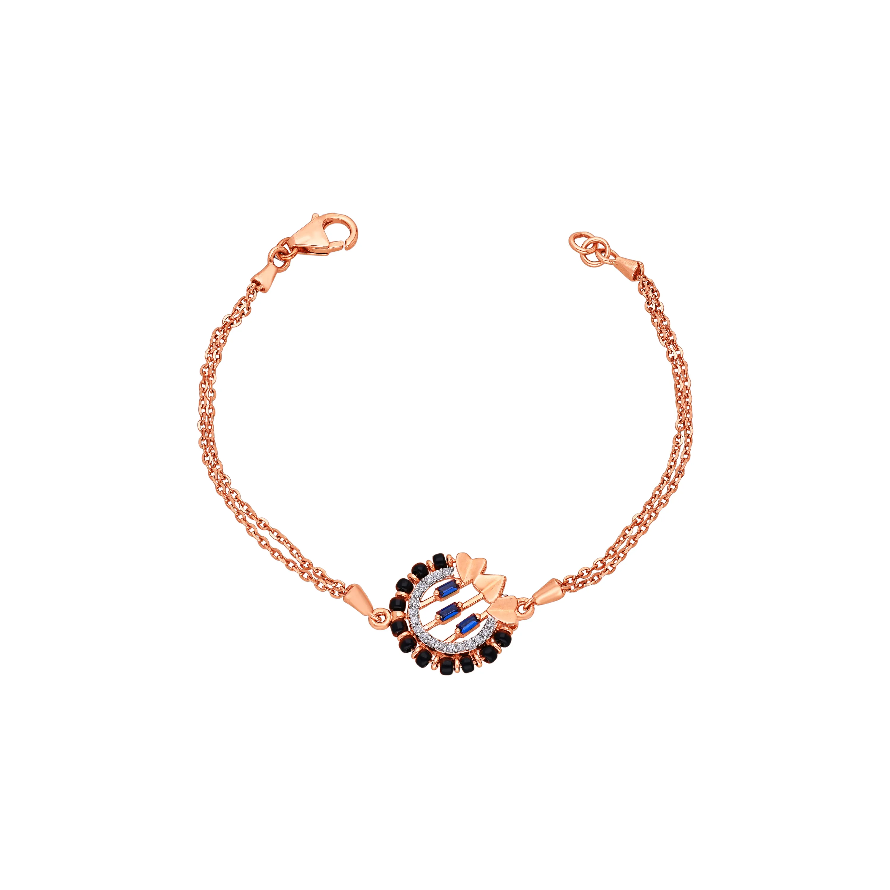 Studded & Detailed 18KT Rose Gold Bracelet For Women