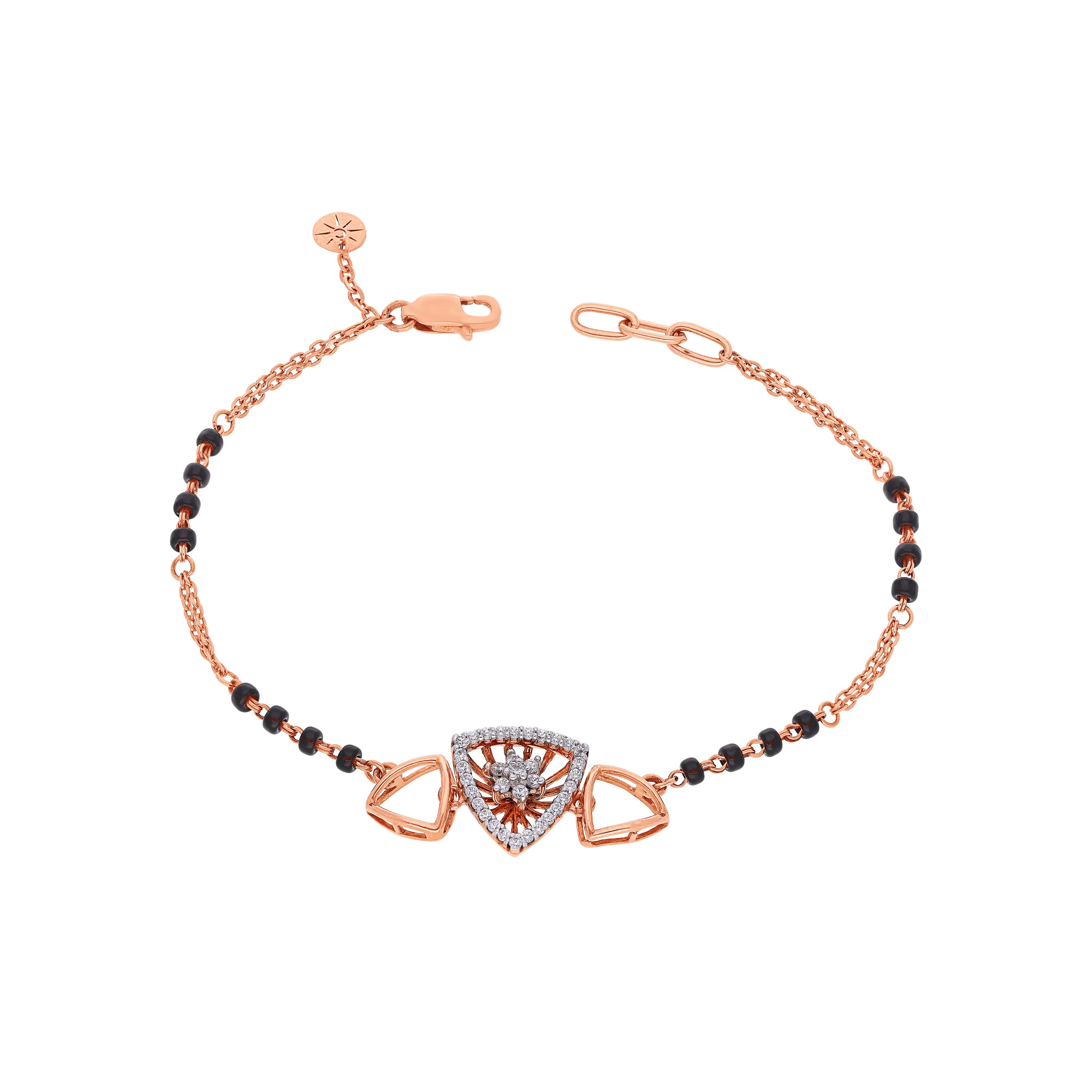Studded & Detailed 18KT Rose Gold Bracelet For Women