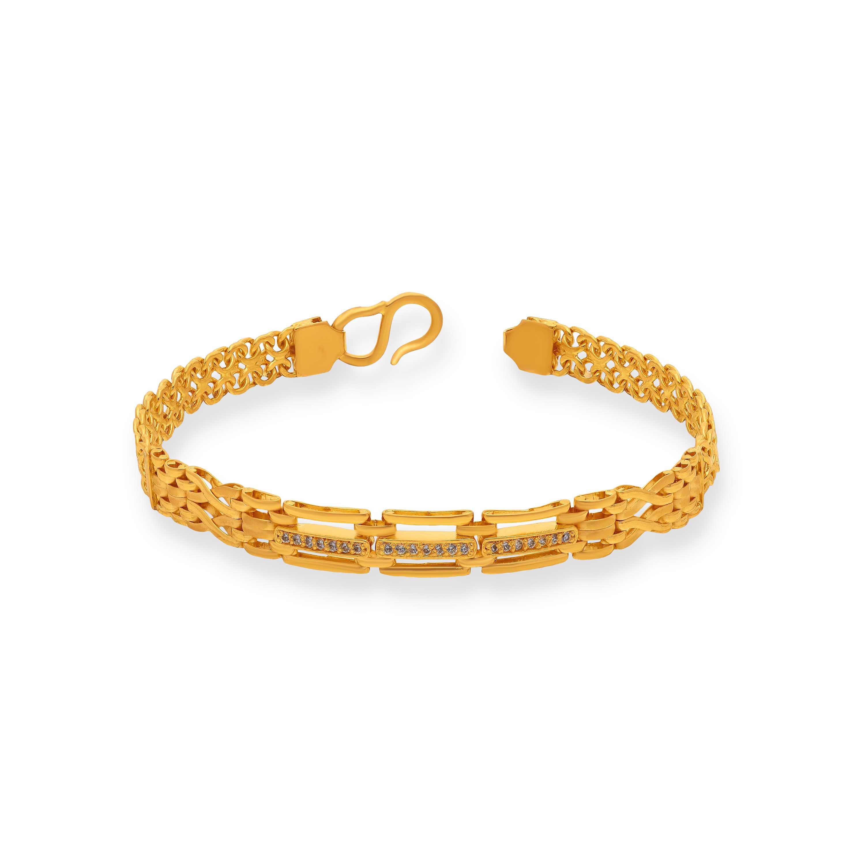 Classic Matte Finished 22KT Gold Cartier Bracelet For Men