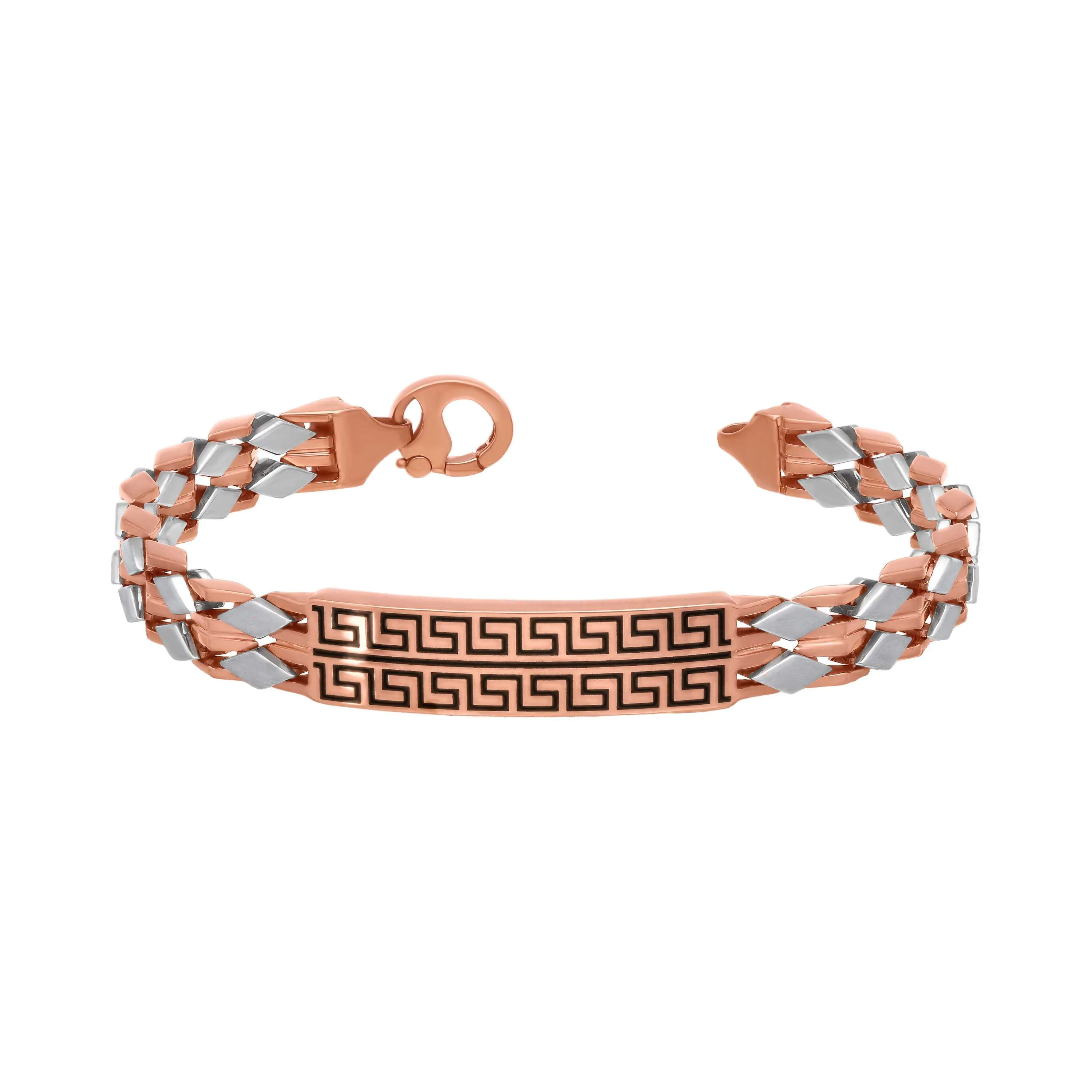 Gorgeous Contemporary Pattern 18KT Rose Gold Bracelet For Men