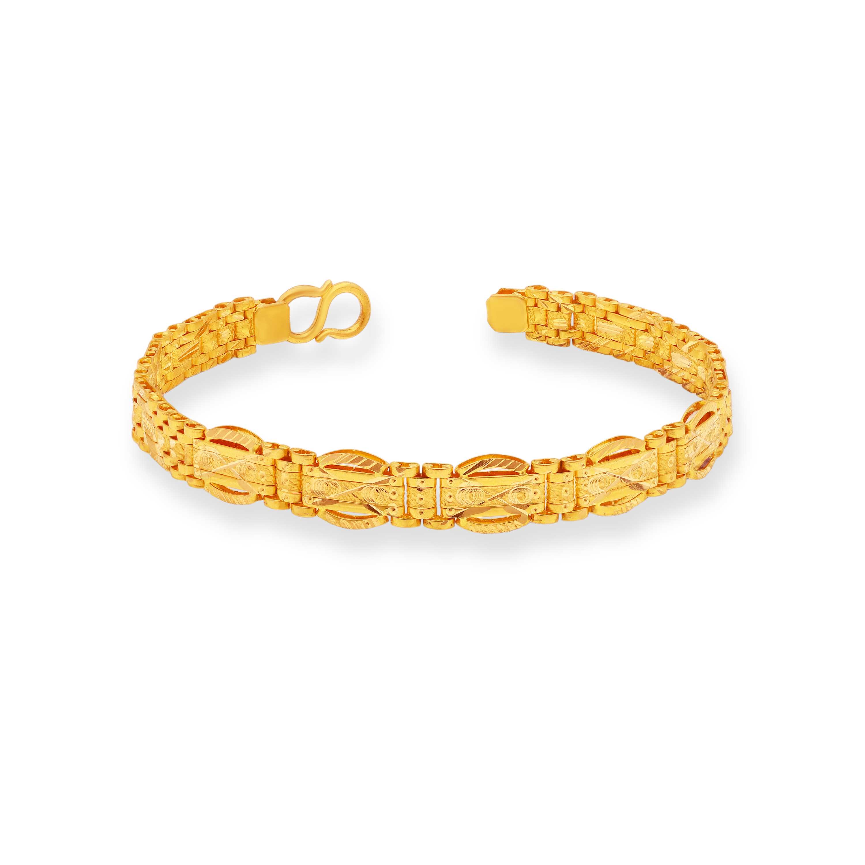Classic Matte Finished And Detailed 22KT Gold Cartier Bracelet For Men