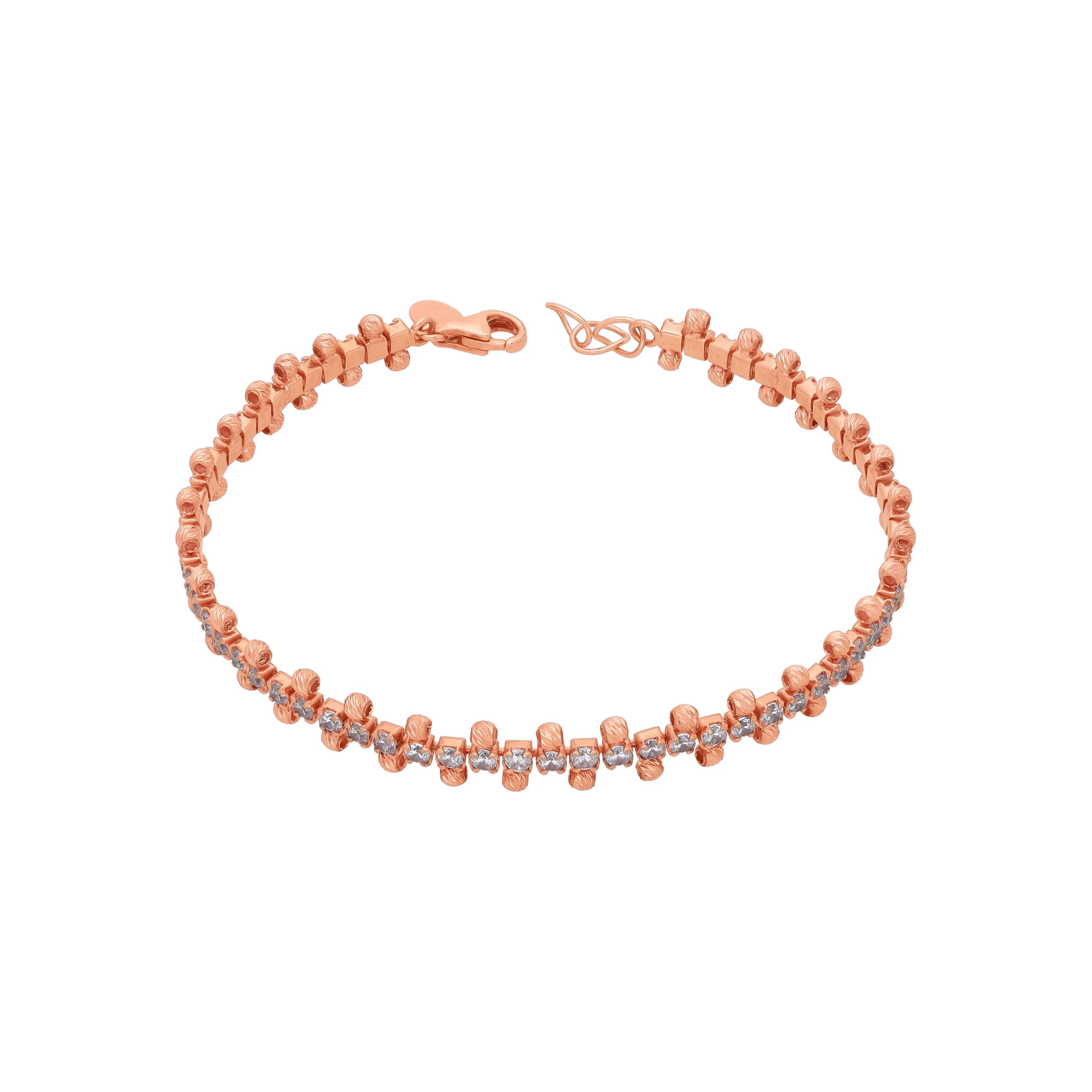 Classic Finely Detailed And Crafted 18KT Rose Gold Bracelet For Women
