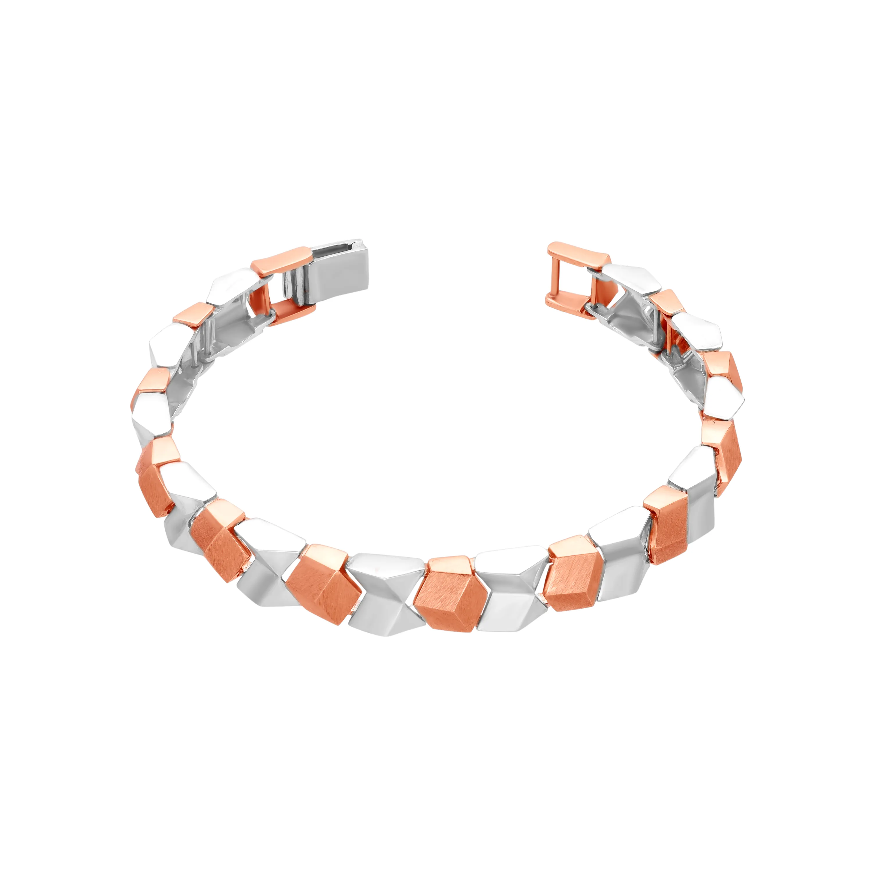 Classic Finely Detailed And Crafted 18KT Rose Gold Bracelet For Men