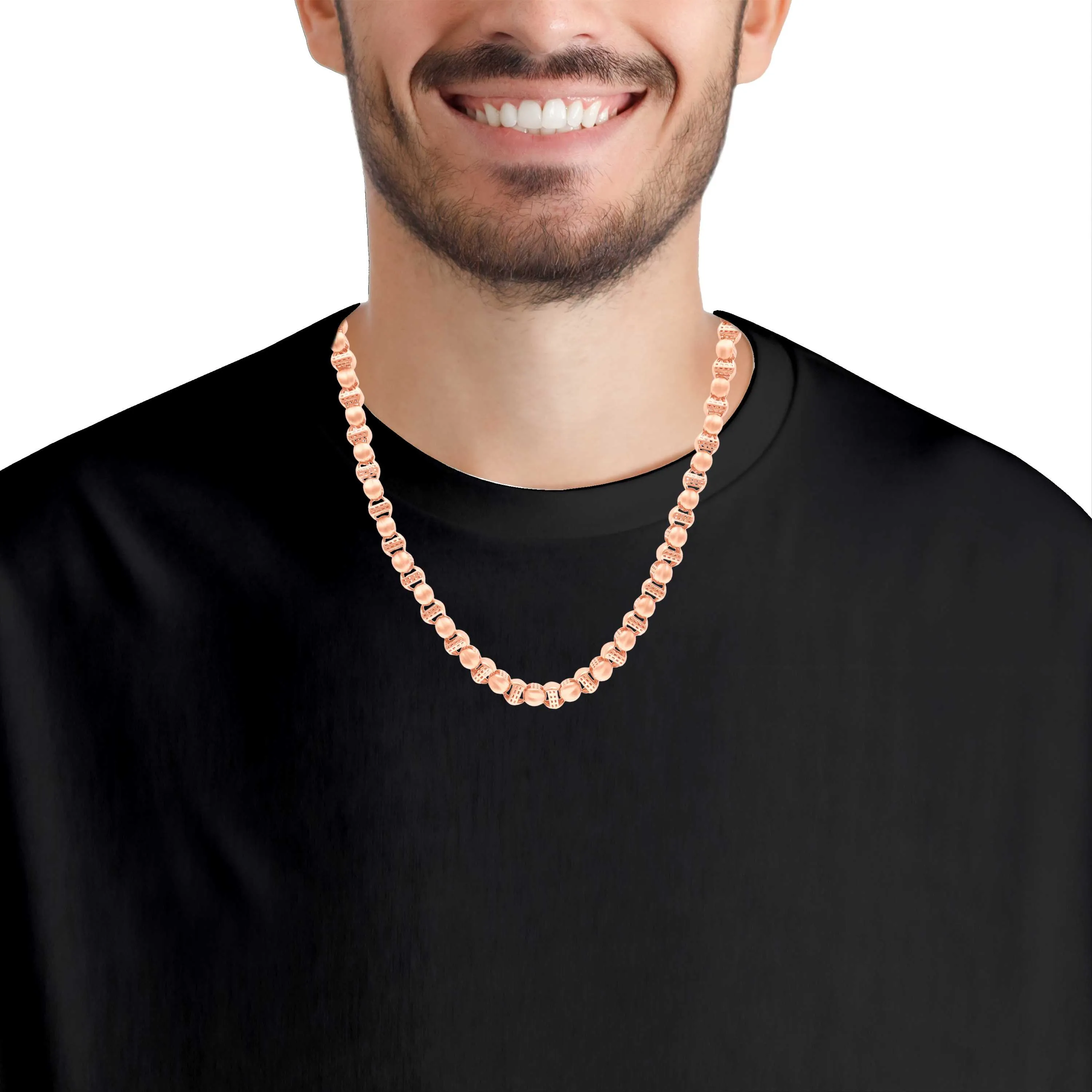 Gorgeously Detailed And Crafted 18KT Rose Gold Chain For Men