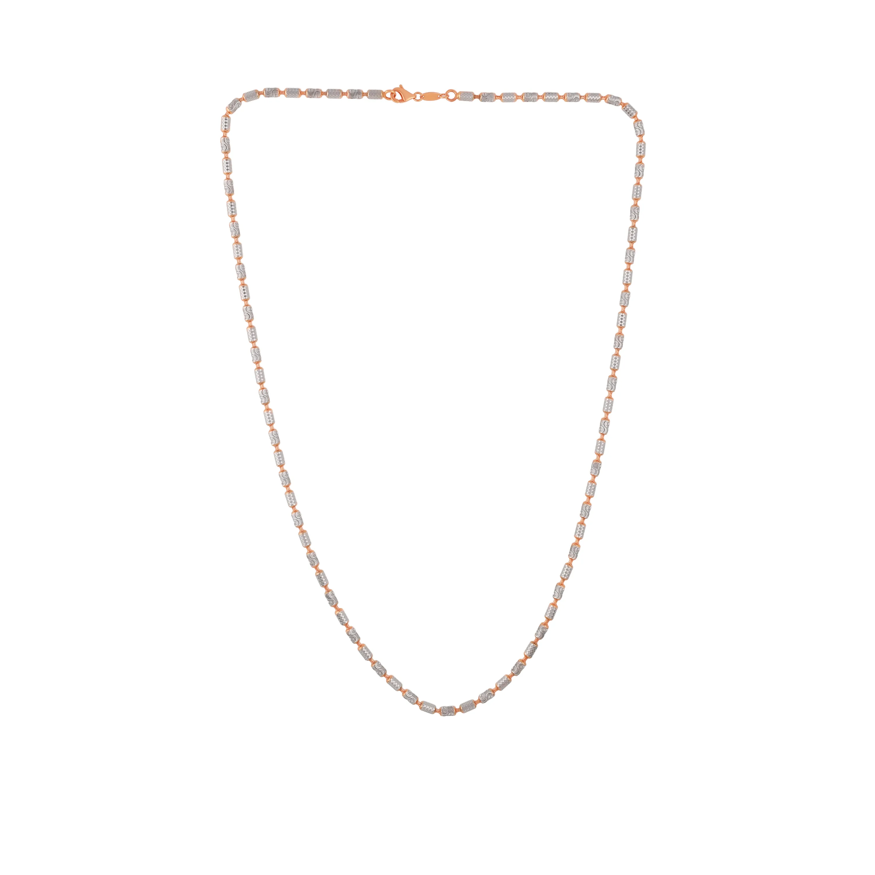 Classic Finely Detailed And Crafted 18KT Rose Gold Chain