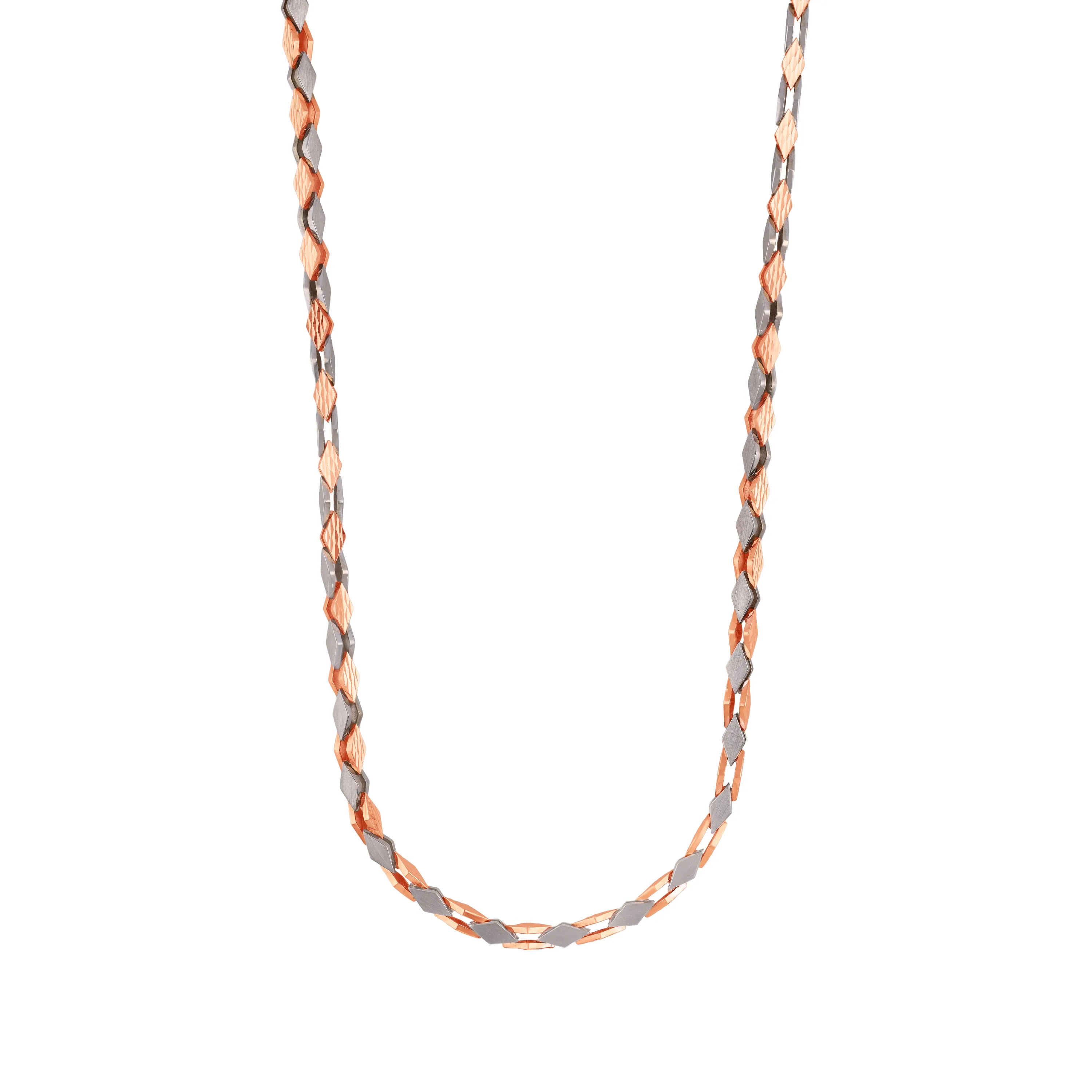 Matte Finished And Detailed 18KT Rose Gold Chain For Men