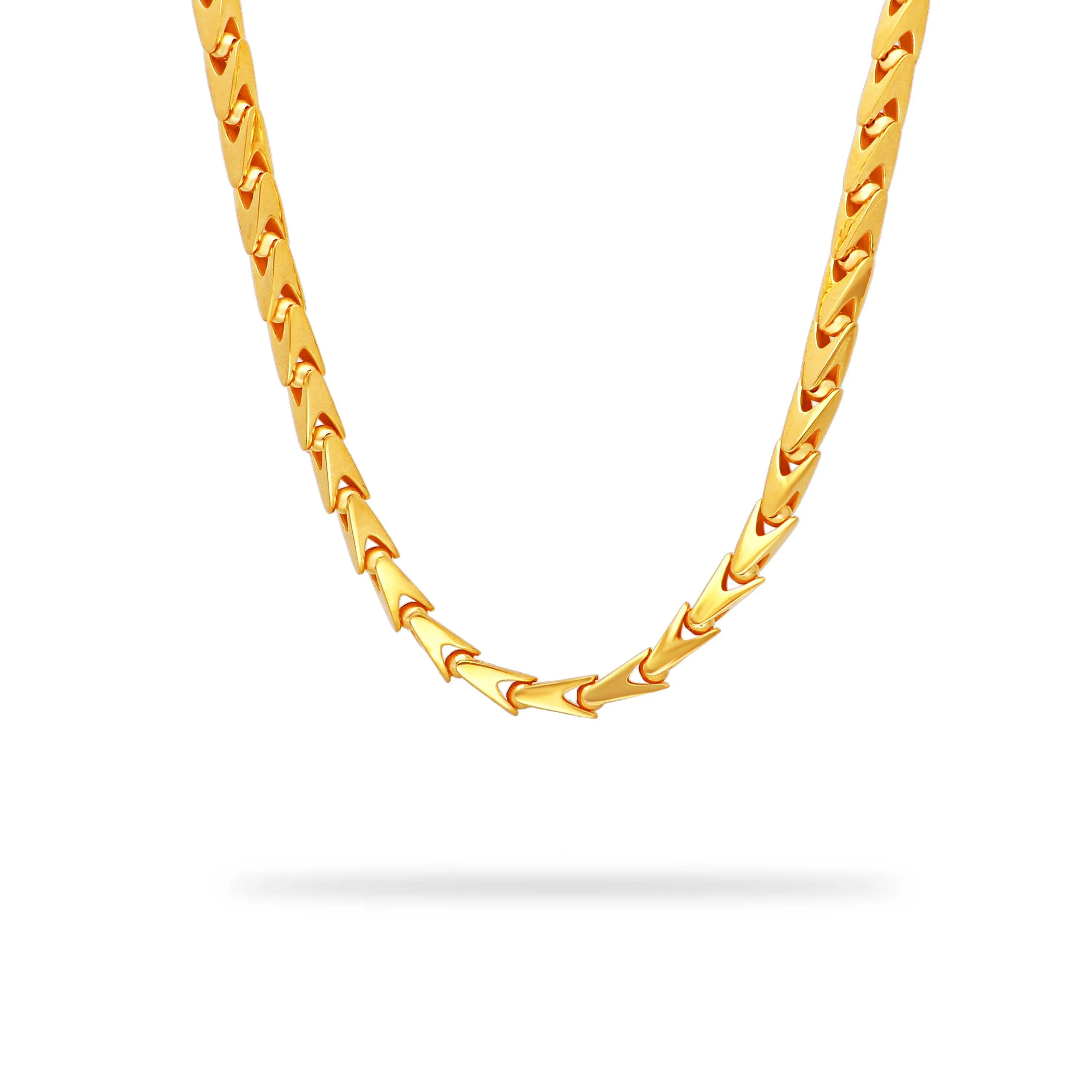 Classic Finely Detailed 22KT Gold Chain For Men