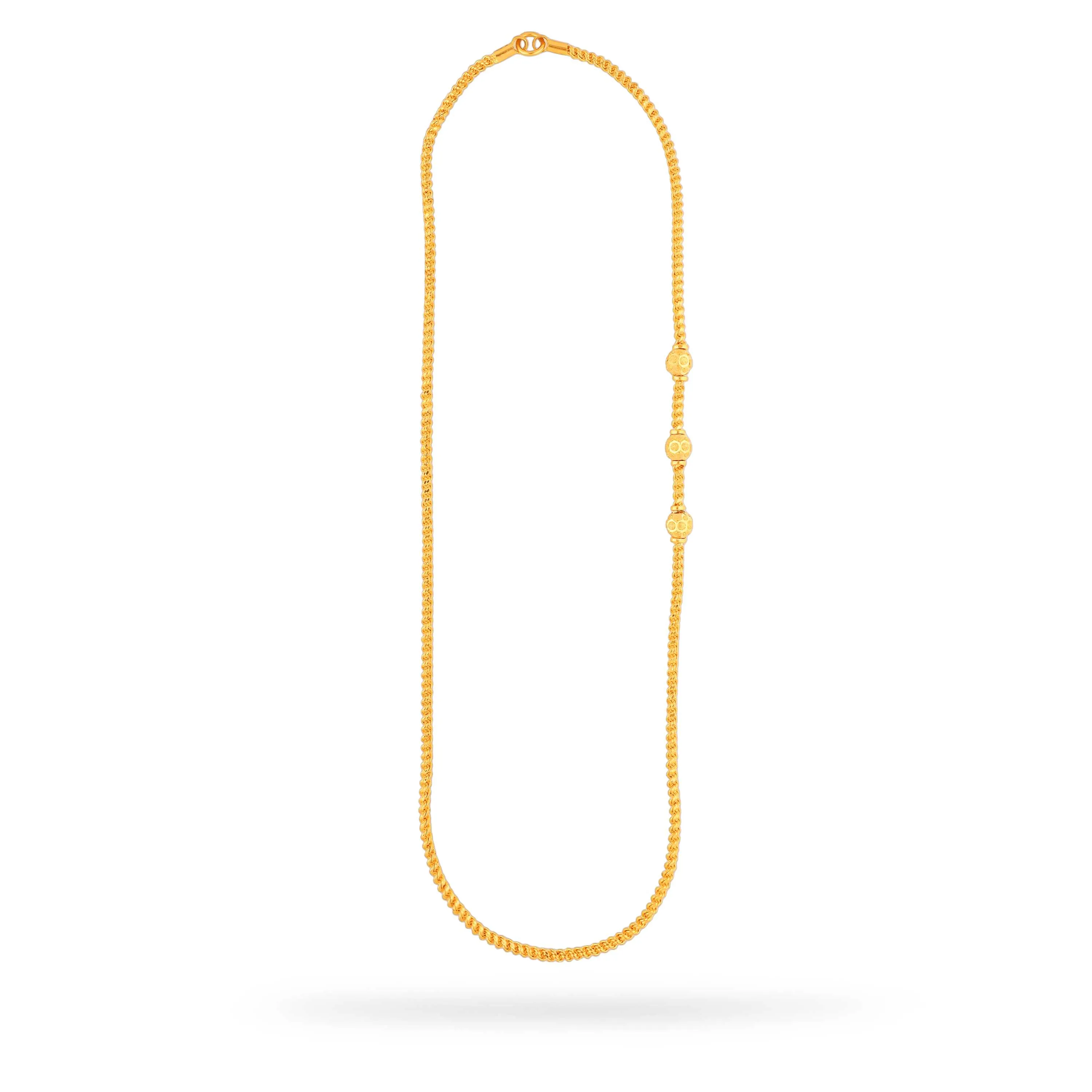 Traditionally Crafted And Detailed 22KT Gold Rope Chain For Women