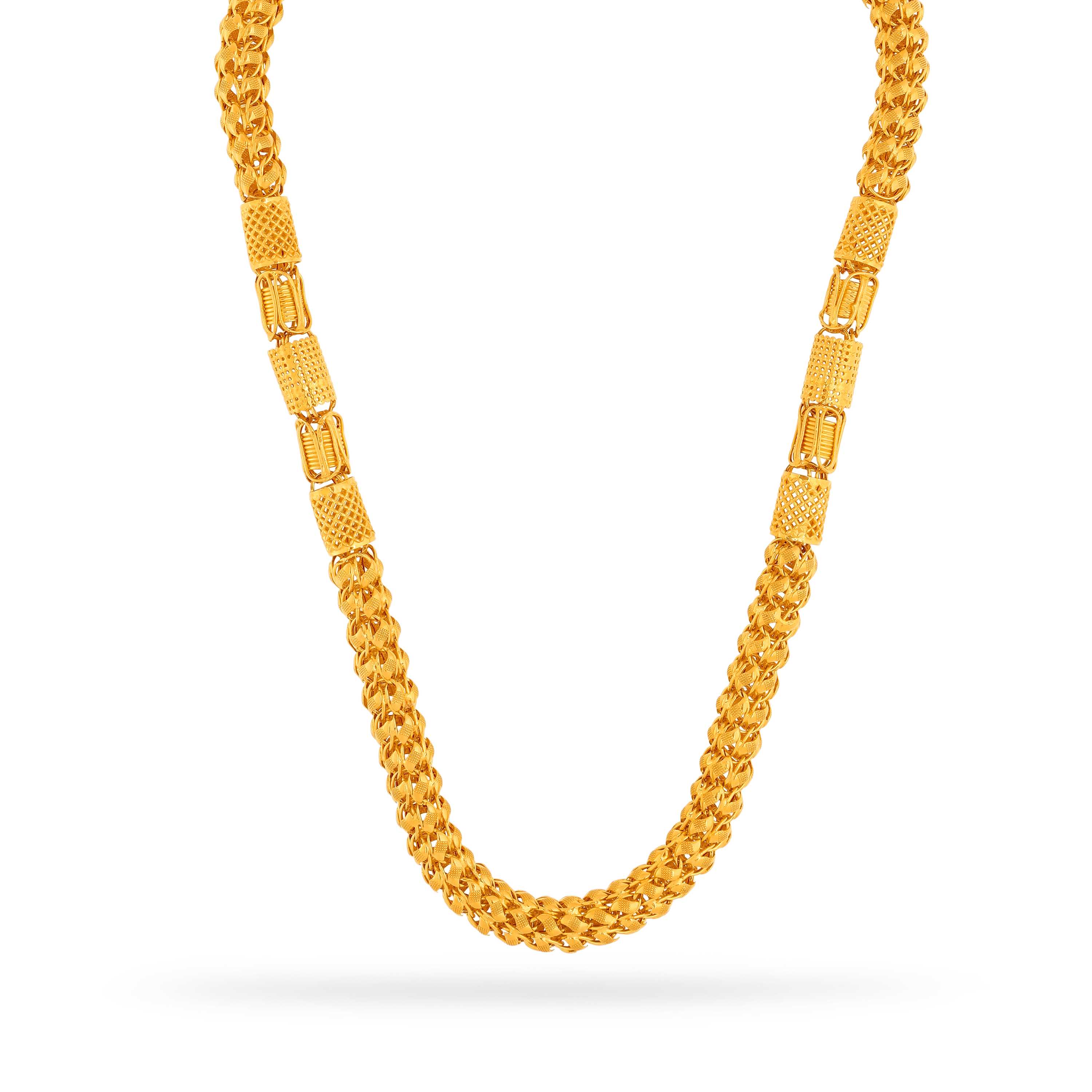 Traditionally Crafted Italian Pattern 22KT Gold Chain For Men