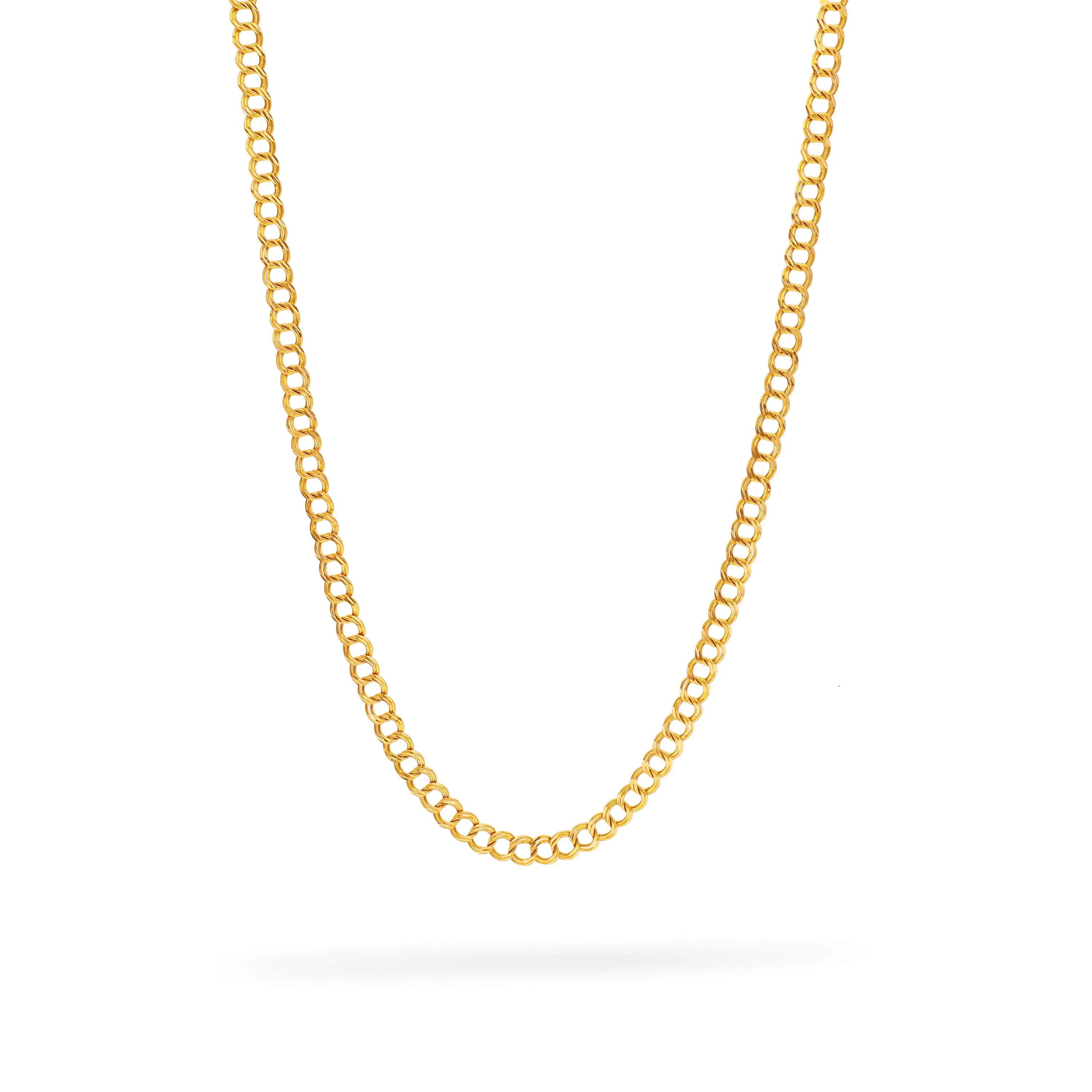 Classic Finely Detailed And Crafted 22KT Gold Ring Chain